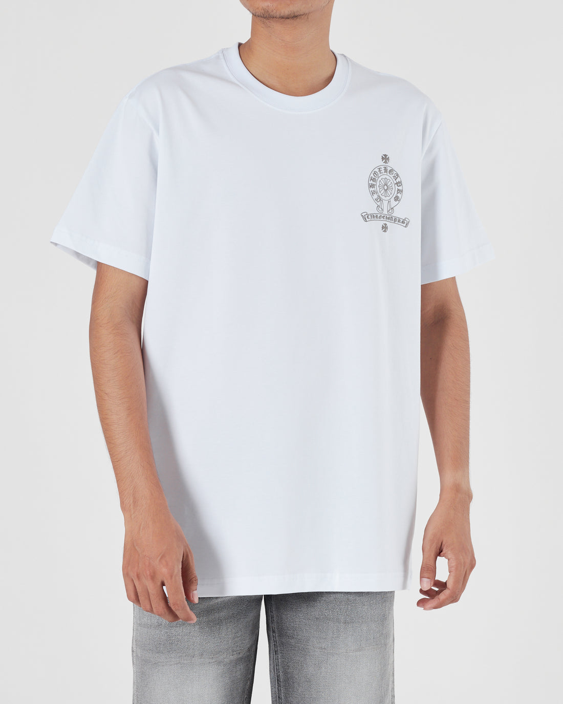 CH Cross Back Logo Printed Men White T-Shirt 15.90
