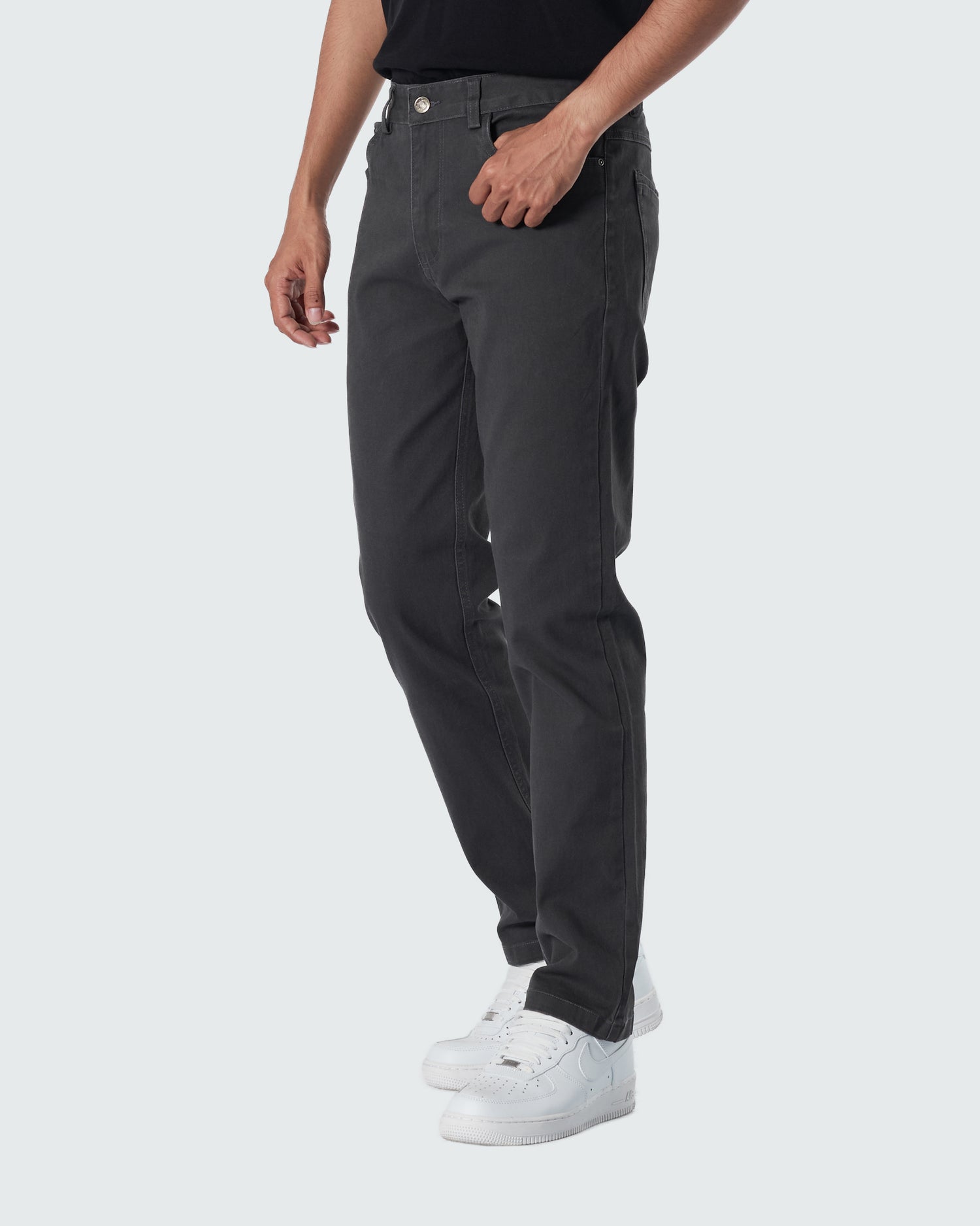 LAC Plain Color Men Dark Grey Khaki Pants 25.90