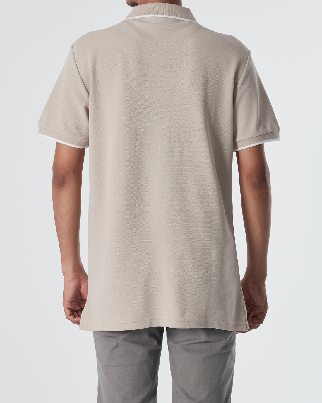 LAC Striped Collar Men Cream Polo Shirt 22.90