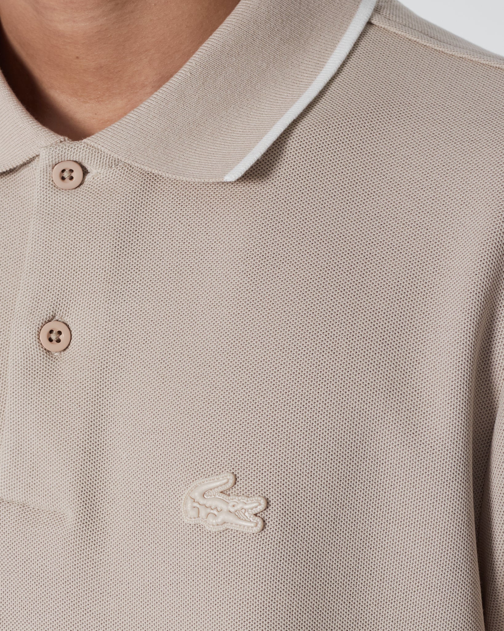 LAC Striped Collar Men Cream Polo Shirt 22.90