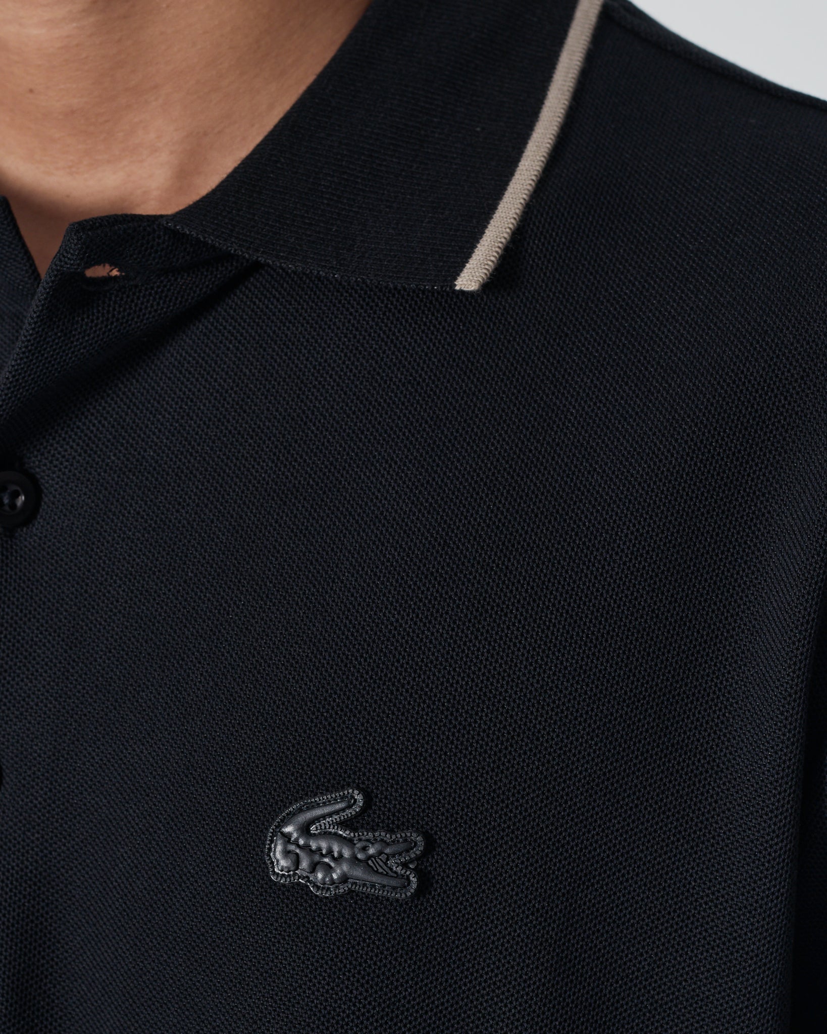 LAC Striped Collar Men Black Polo Shirt 22.90