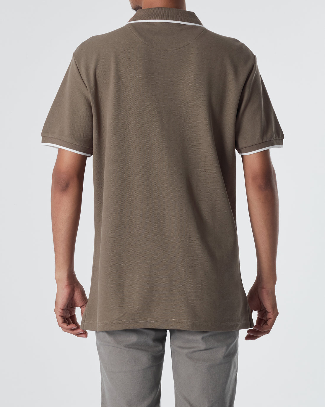 LAC Striped Collar Men Brown Polo Shirt 22.90