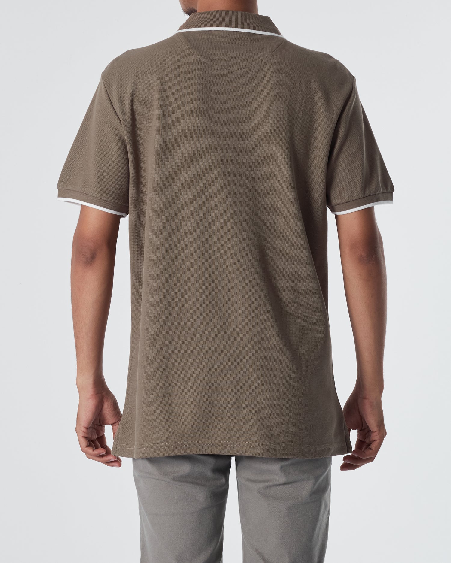 LAC Striped Collar Men Brown Polo Shirt 22.90