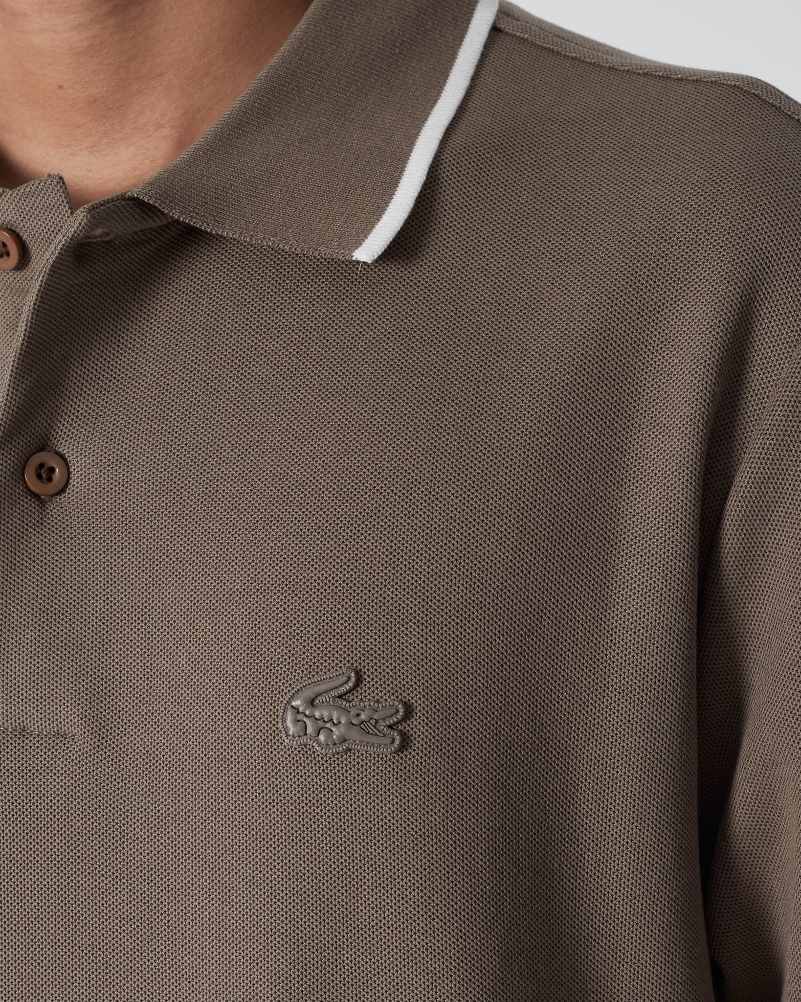 LAC Striped Collar Men Brown Polo Shirt 22.90