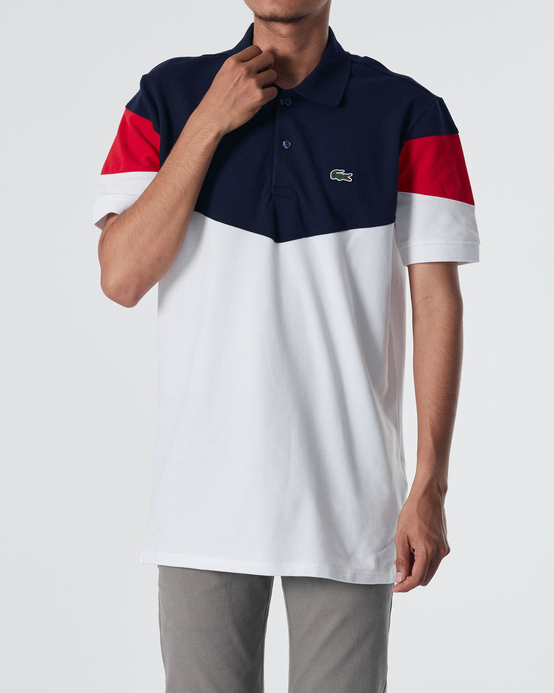 LAC Color Block Men Red Polo Shirt 20.90