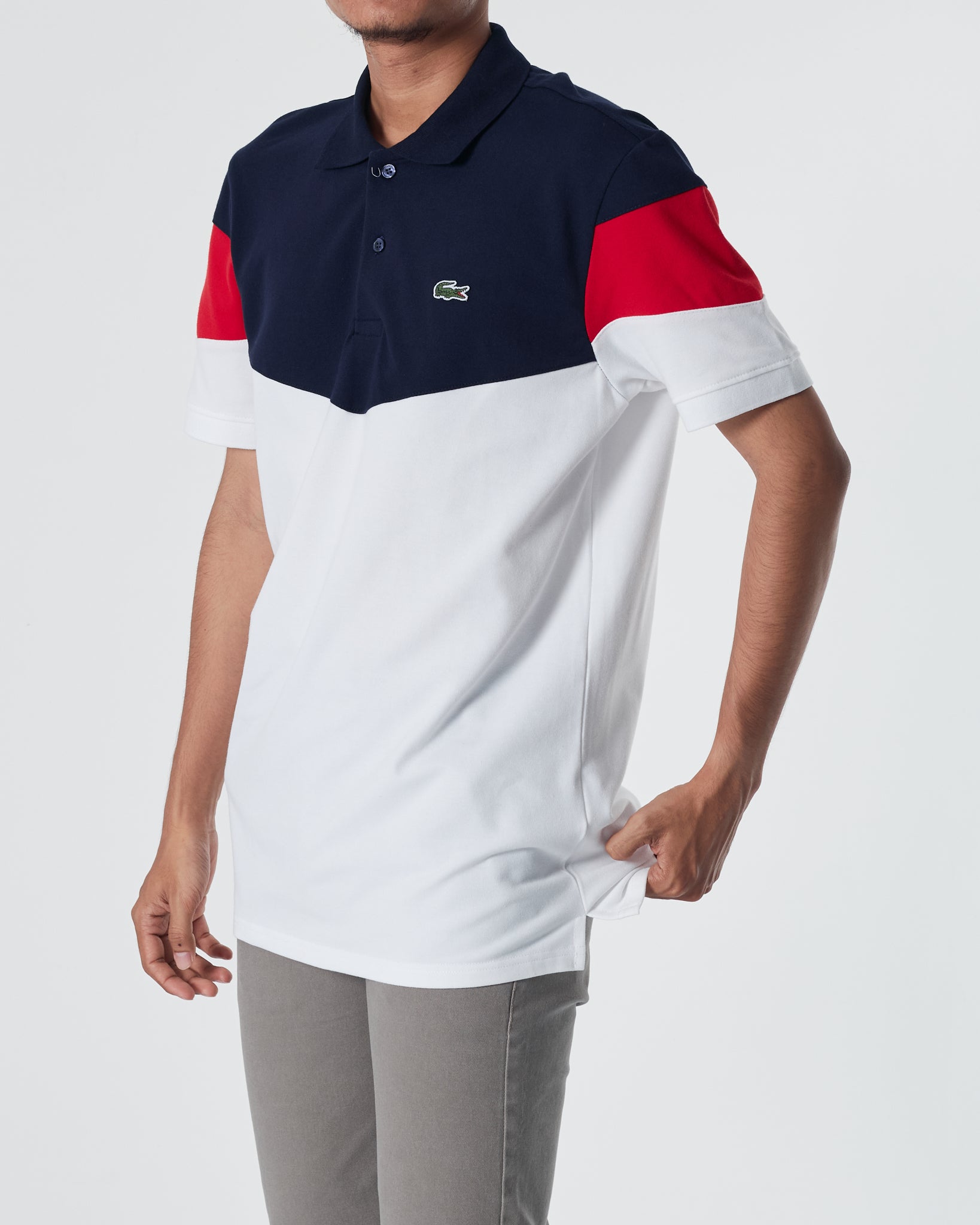 LAC Color Block Men Red Polo Shirt 20.90