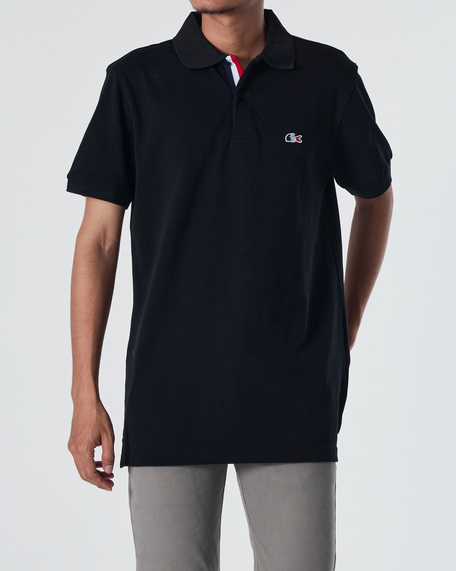 LAC Plain Color Men Black Polo Shirt 22.90