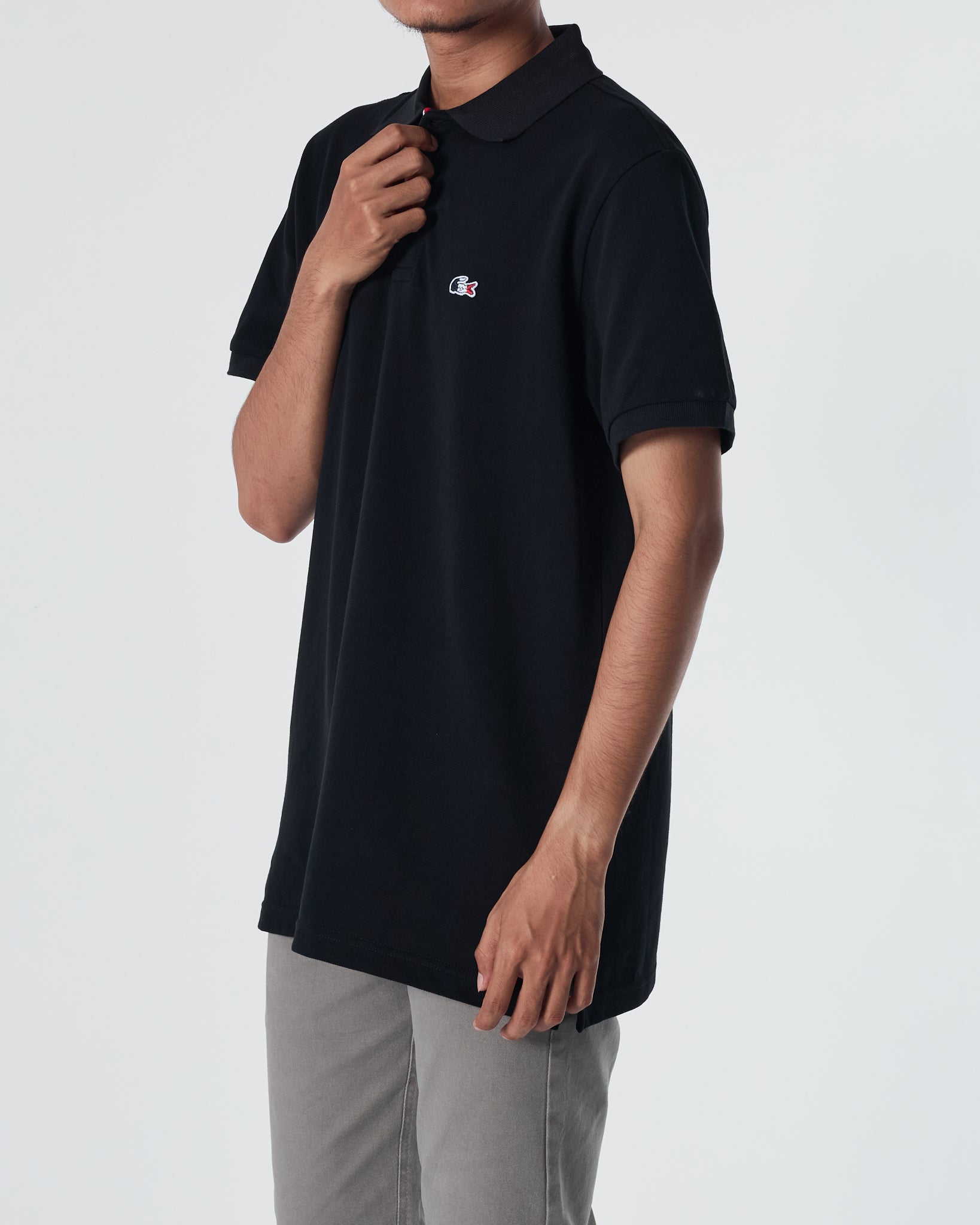 LAC Plain Color Men Black Polo Shirt 22.90