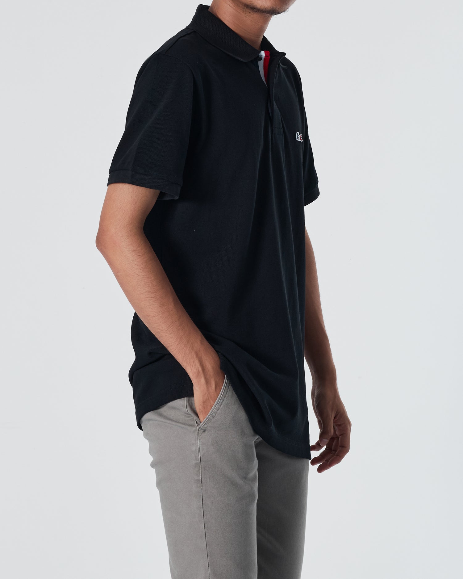 LAC Plain Color Men Black Polo Shirt 22.90