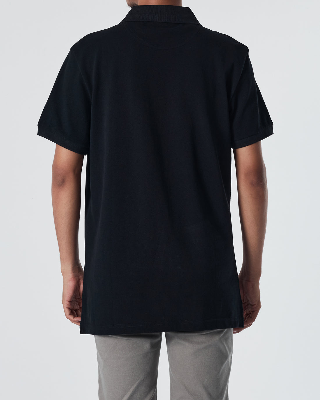 LAC Plain Color Men Black Polo Shirt 22.90