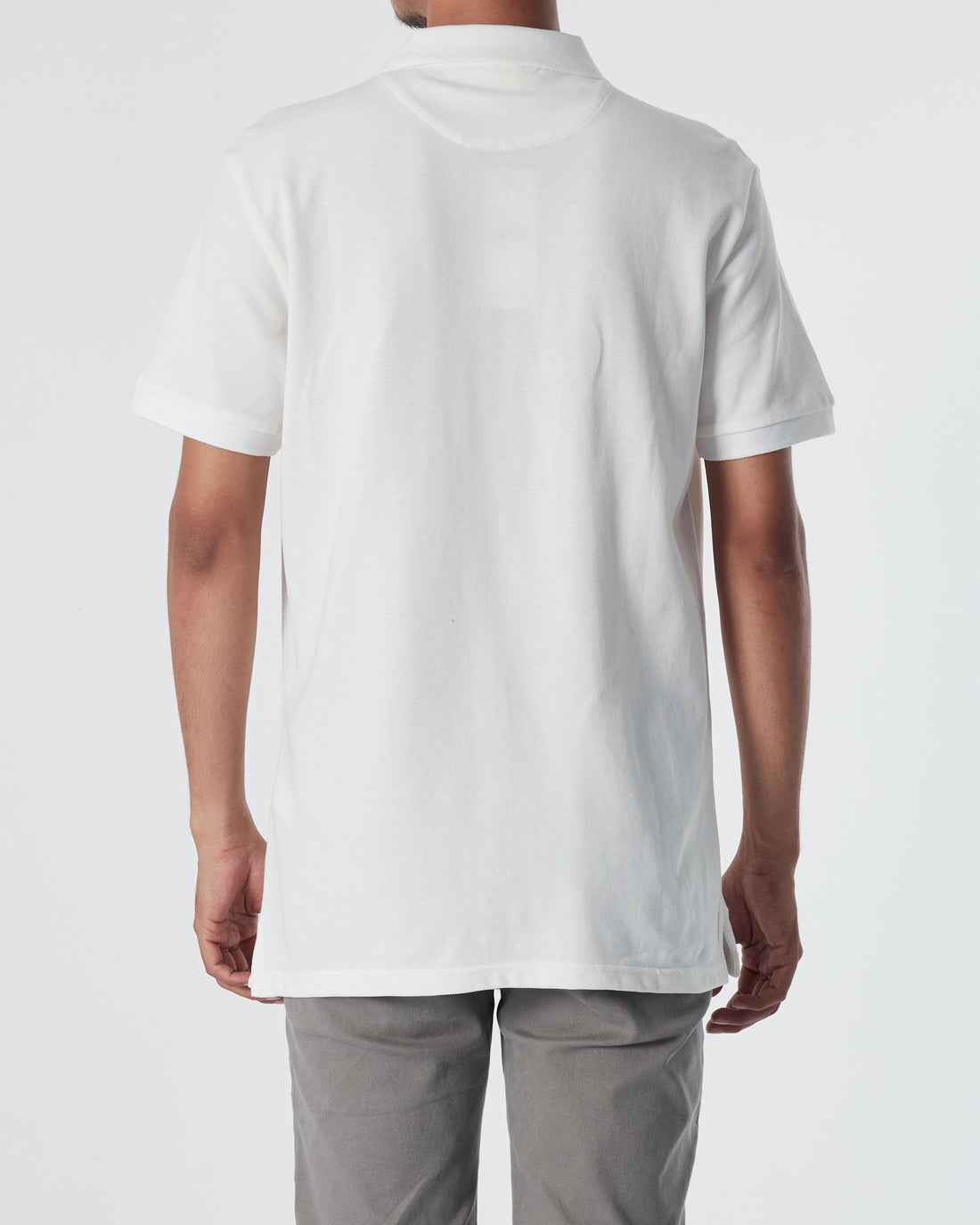 LAC Plain Color Men White Polo Shirt 22.90