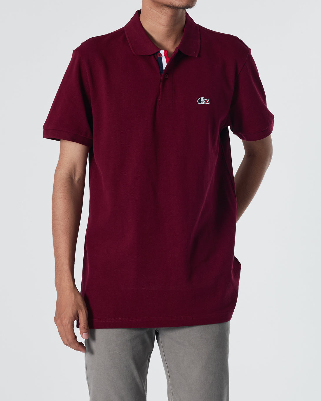 LAC Plain Color Men Red Polo Shirt 22.90