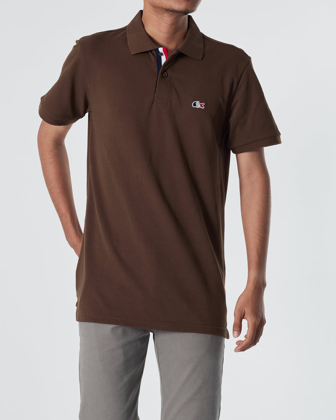 LAC Plain Color Men Brown Polo Shirt 22.90