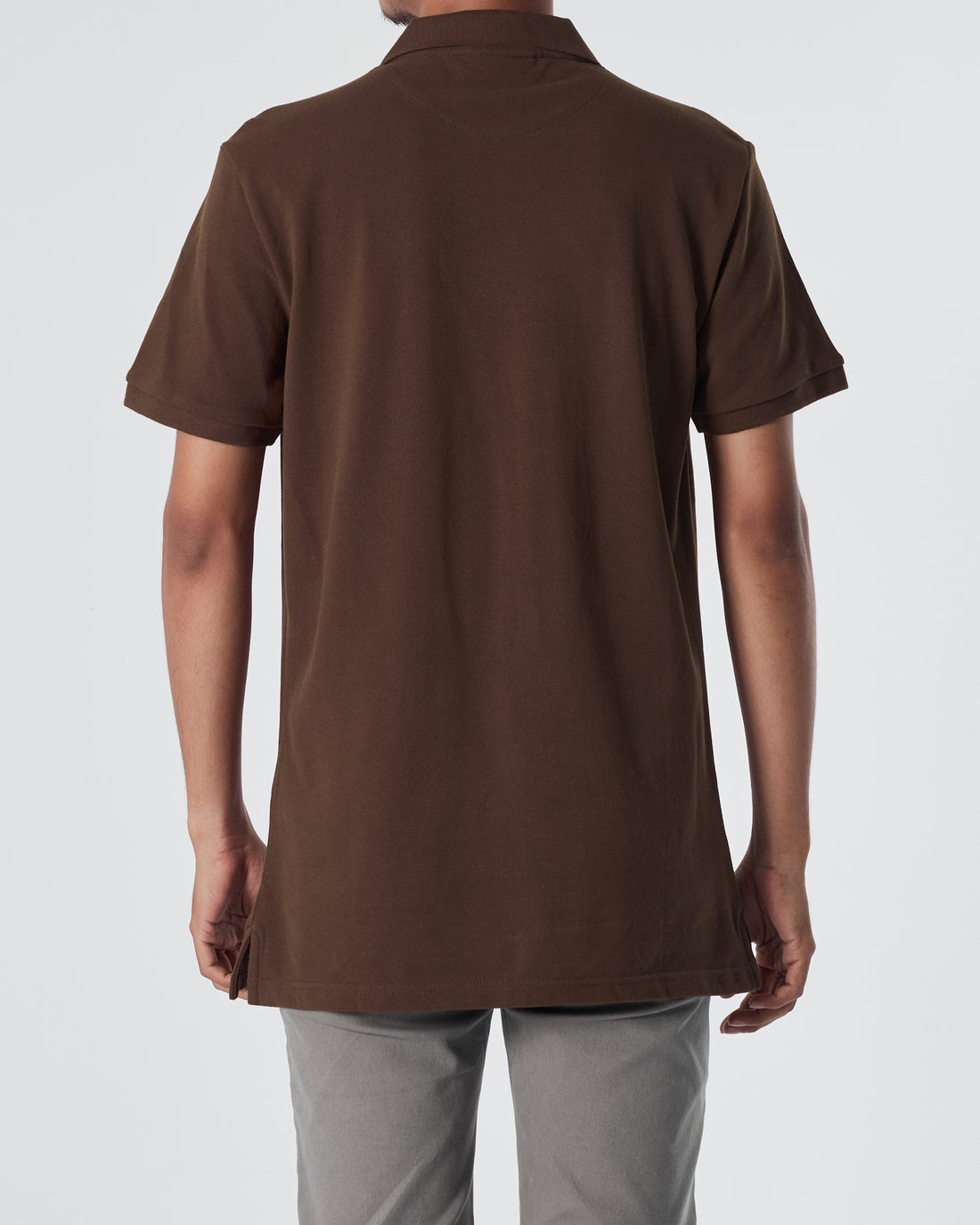 LAC Plain Color Men Brown Polo Shirt 22.90