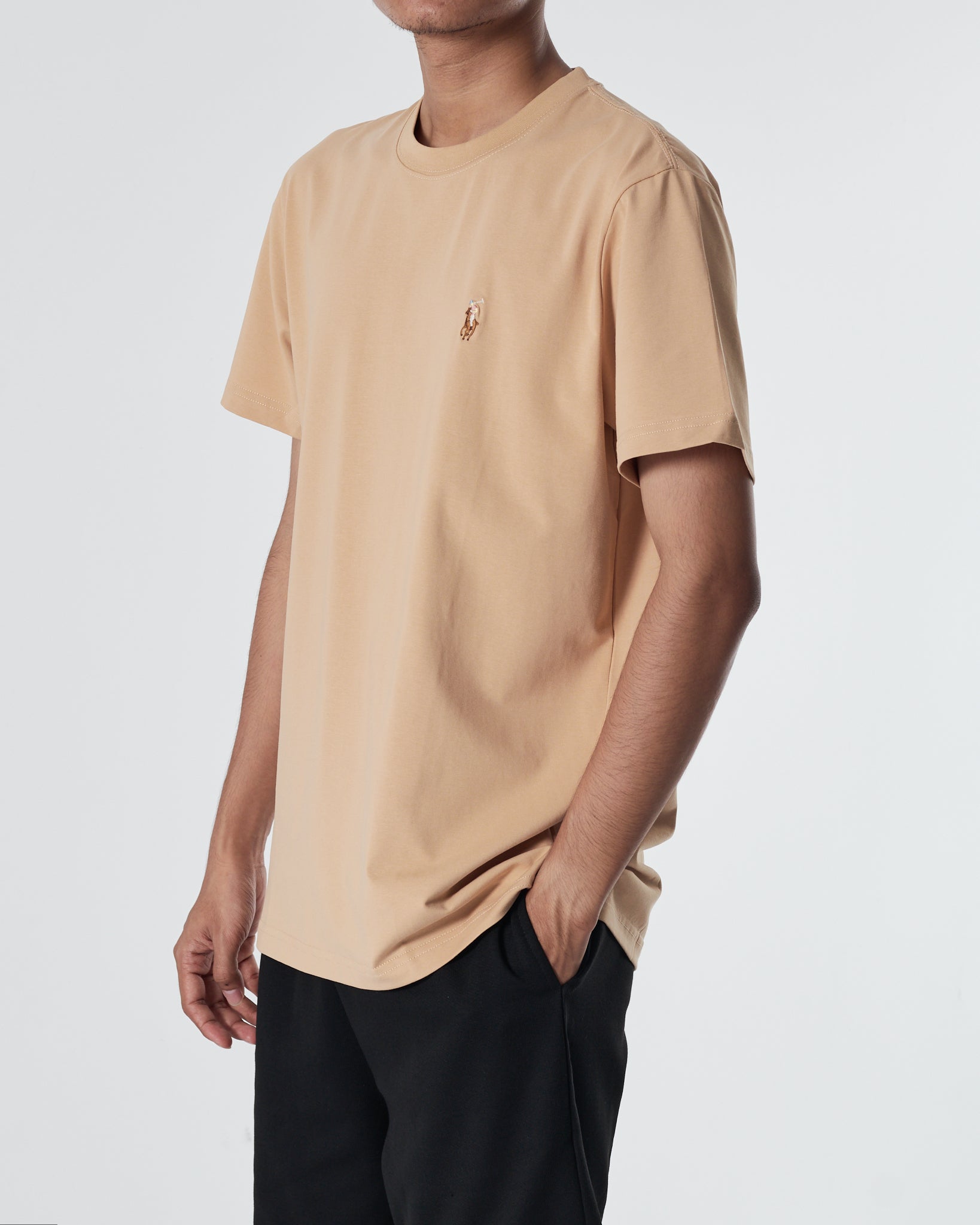 RL Plain Color Men Cream T-Shirt 12.90