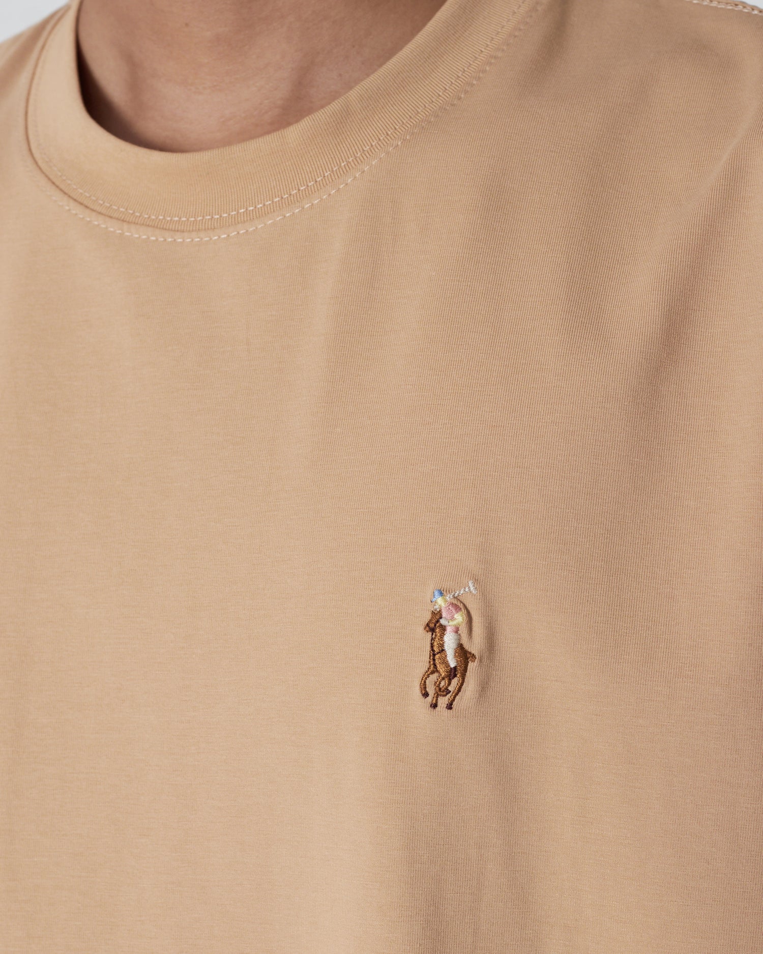 RL Plain Color Men Cream T-Shirt 12.90