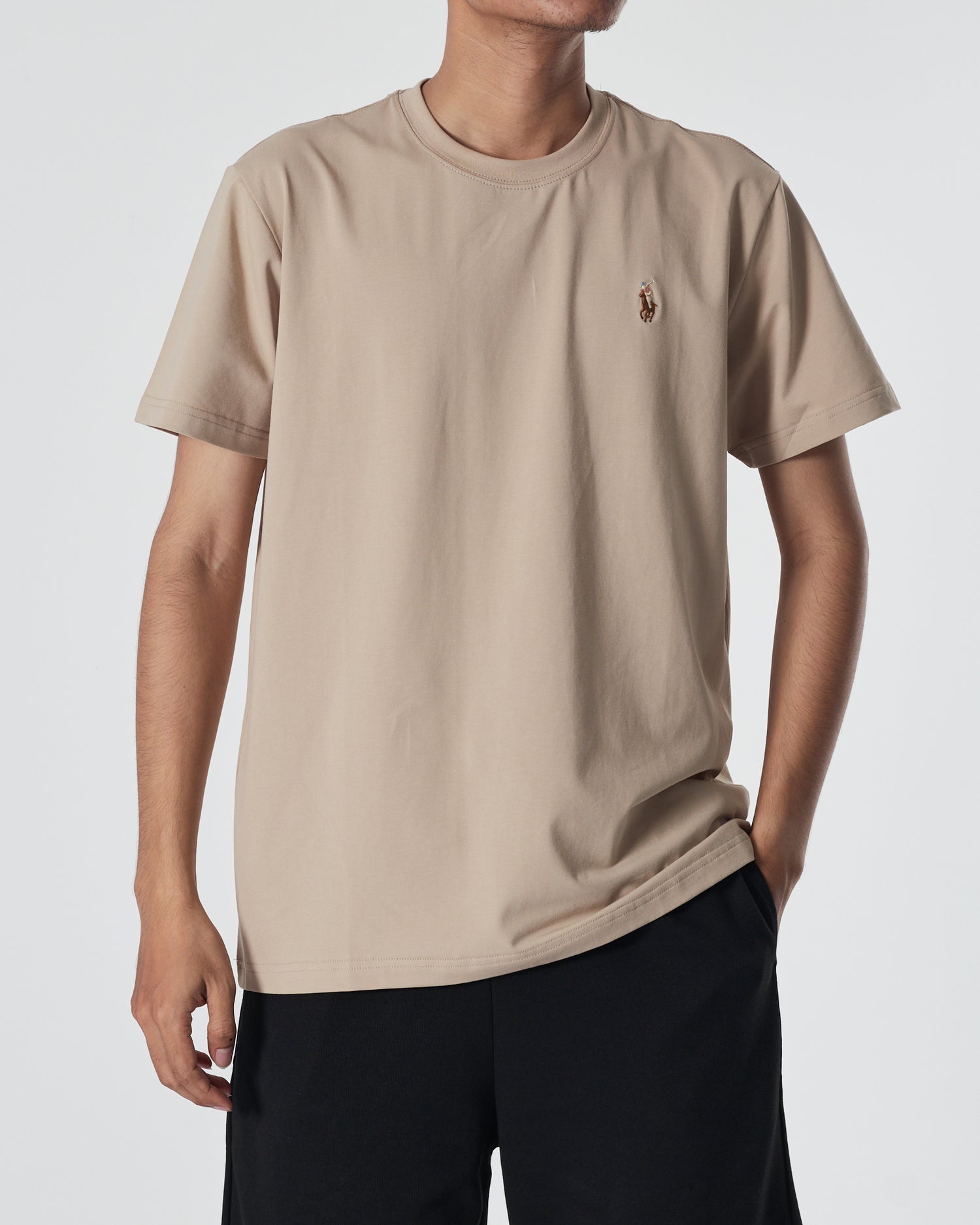 RL Plain Color Men Light Cream T-Shirt 12.90