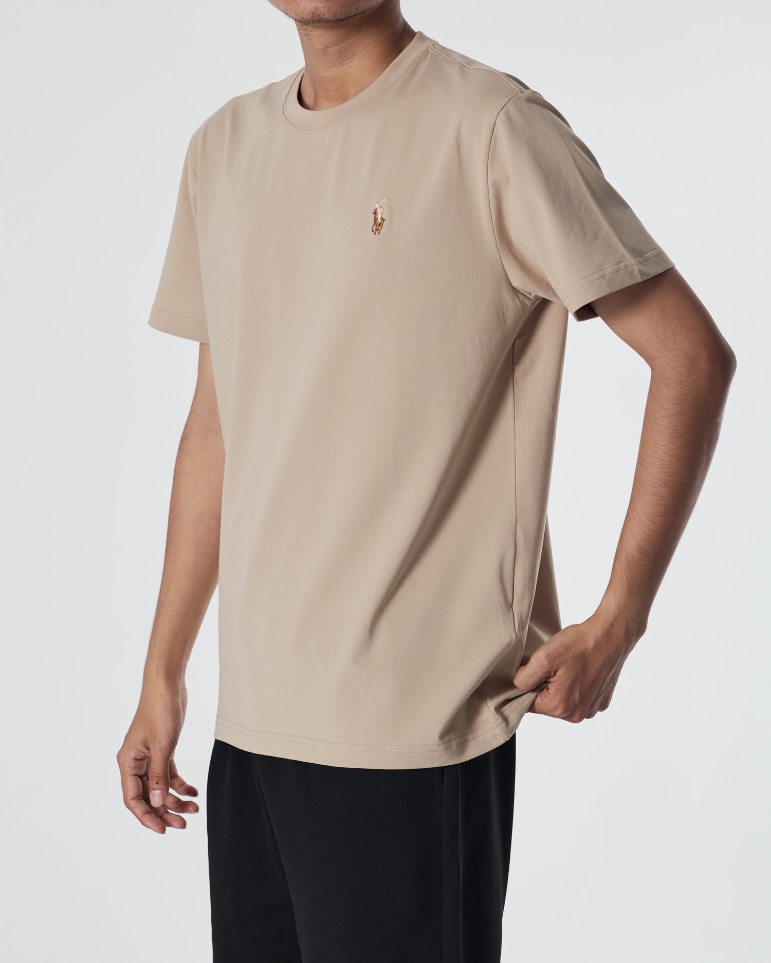 RL Plain Color Men Light Cream T-Shirt 12.90