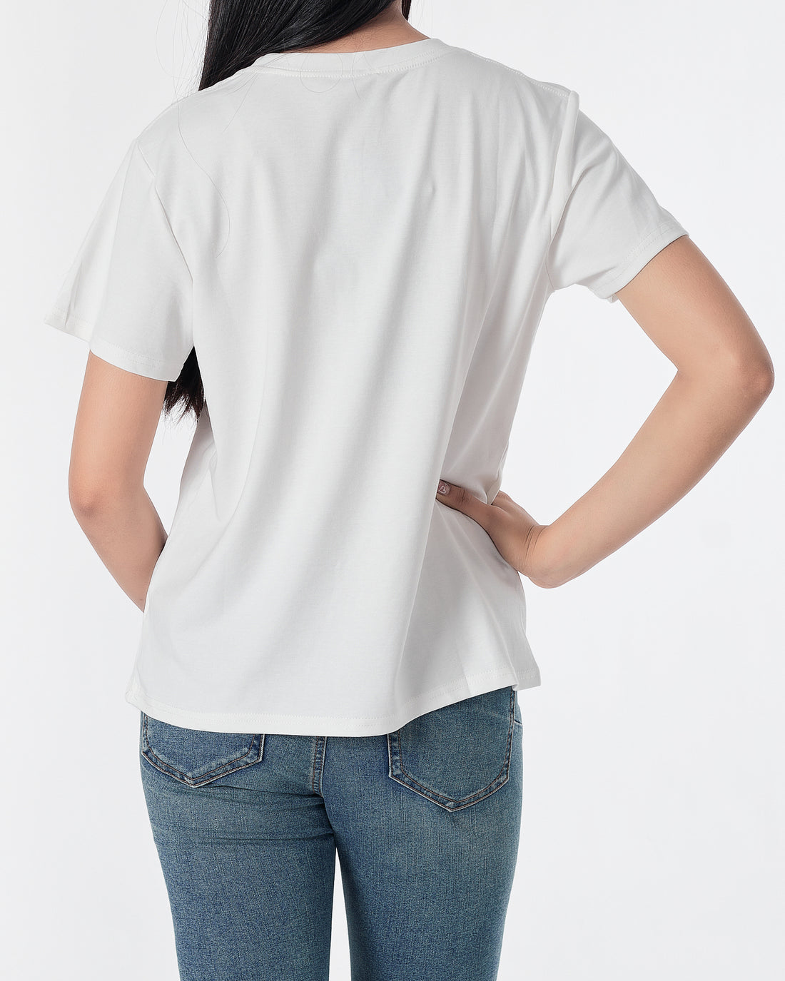 MIU Rhinestone Dripping Chain Lady White T-Shirt 28.90