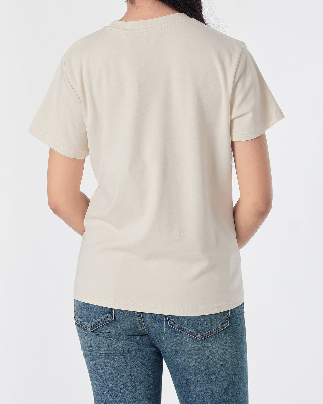 MIU Rhinestone Neck Chain Lady Cream  T-Shirt 27.90