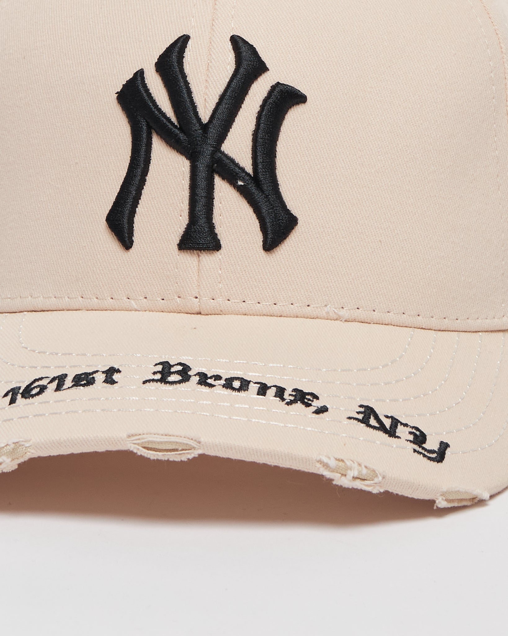 NY Logo Embroidered Cream Cap 10.90