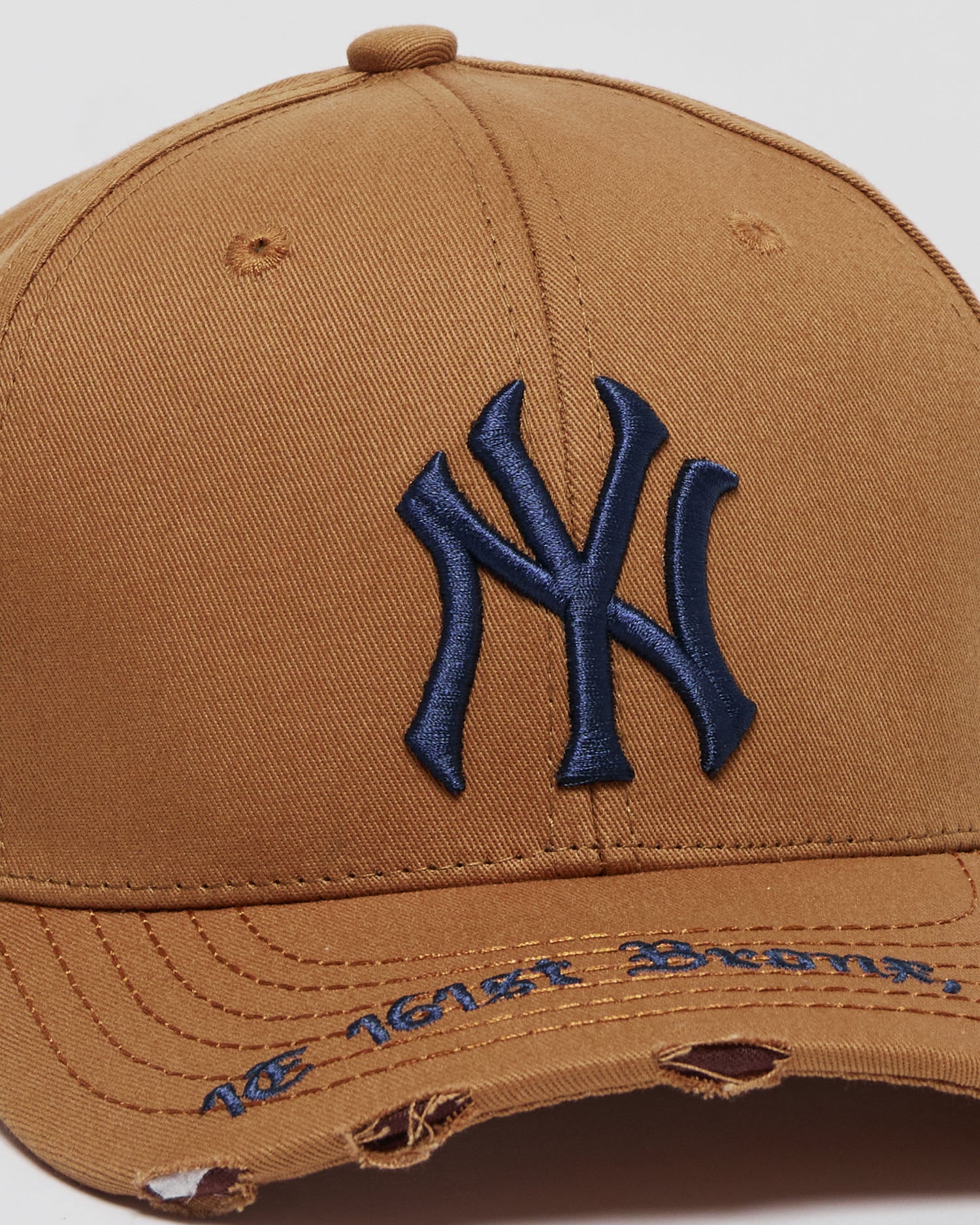 NY Logo Embroidered Brown Cap 10.90