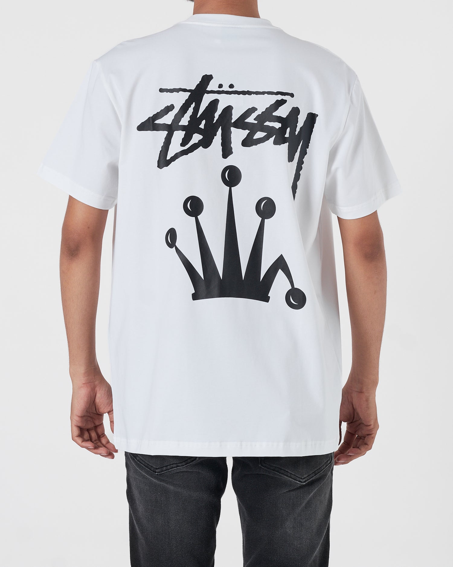 STU Crown Front Back Logo Printed Men White T-Shirt 15.90