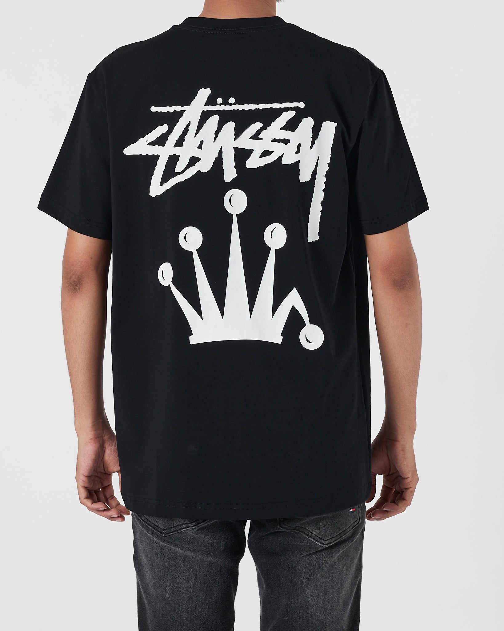 STU Crown Front Back Logo Printed Men Black T-Shirt 15.90