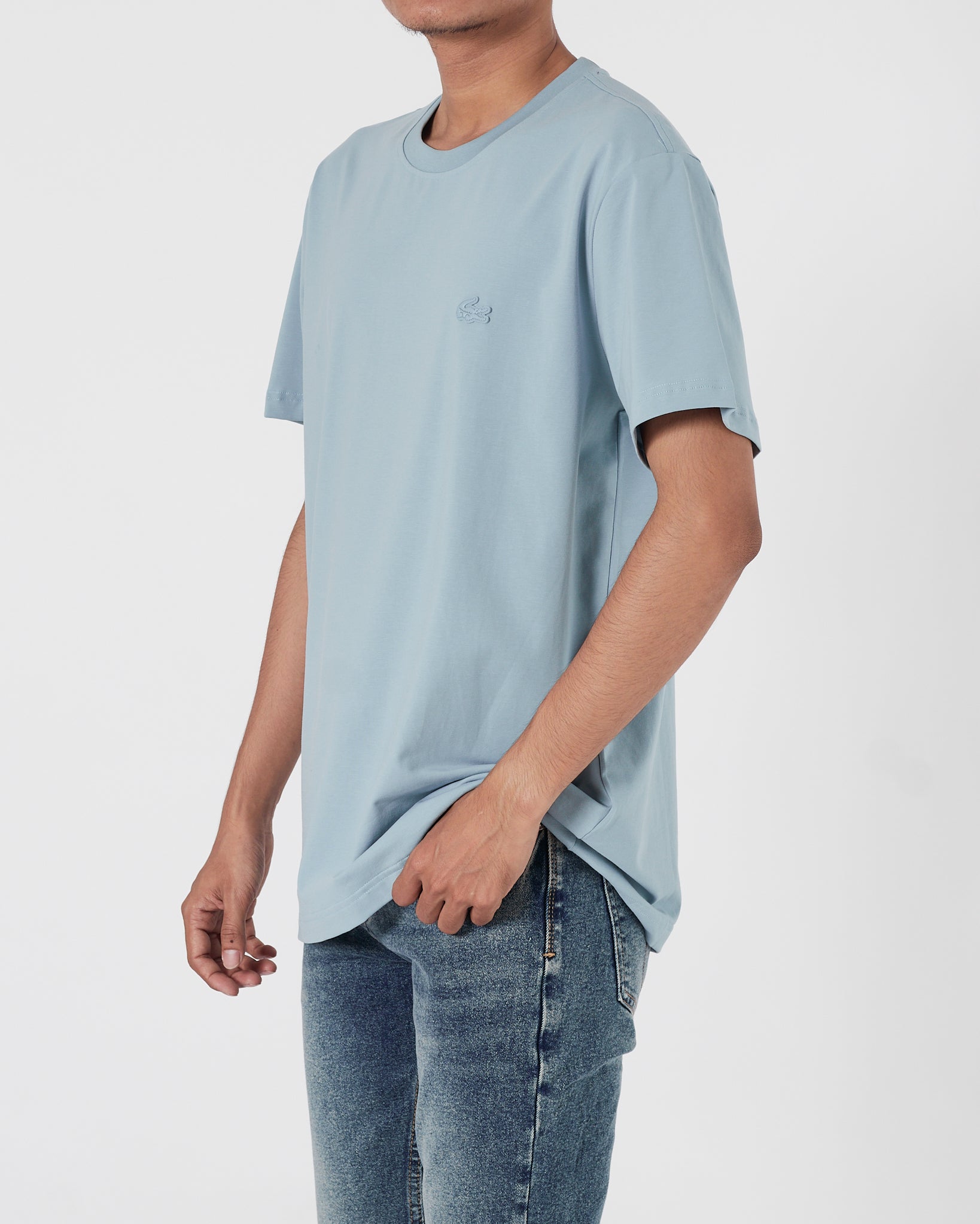 LAC Plain Color Men Light Blue T-Shirt 14.90