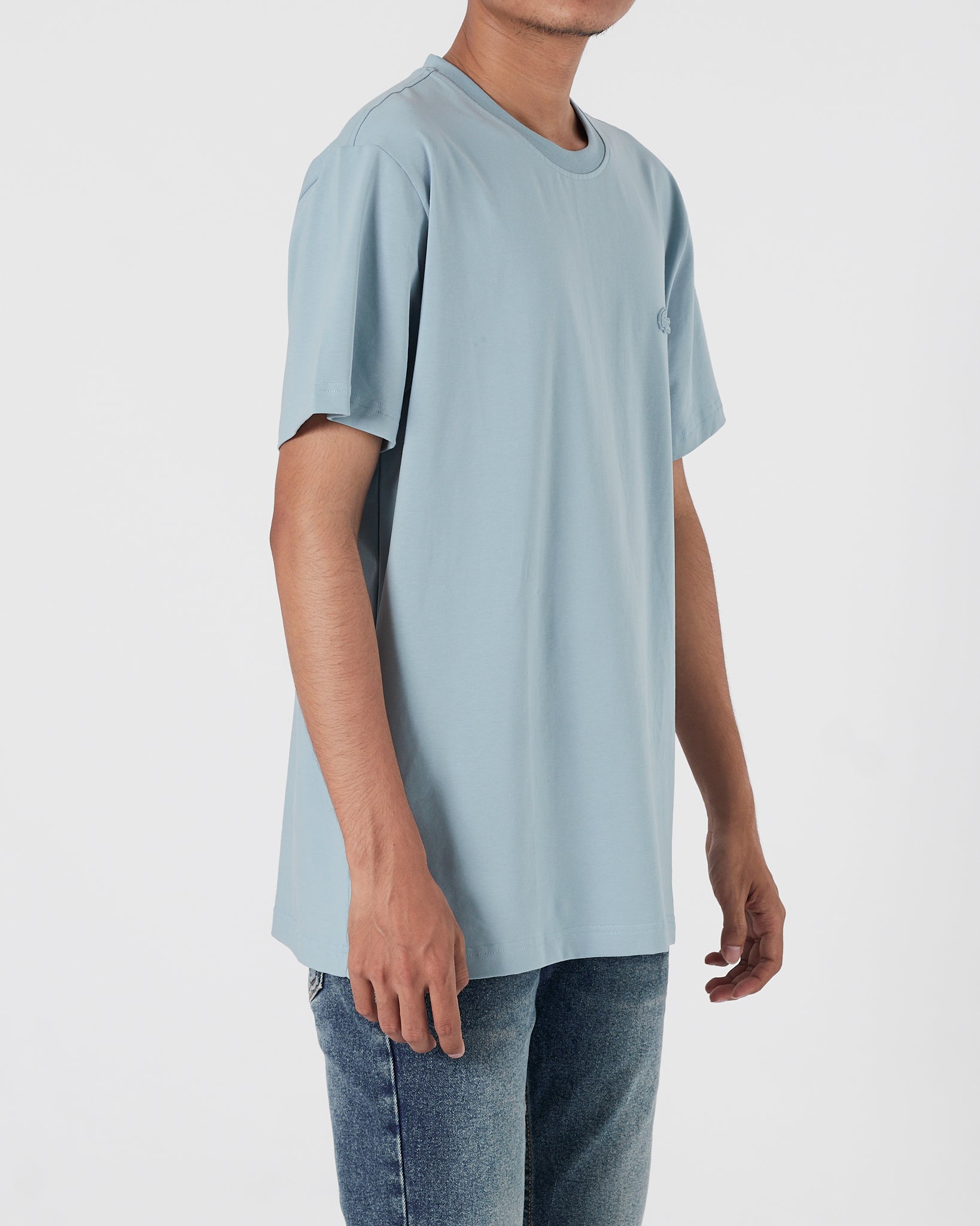 LAC Plain Color Men Light Blue T-Shirt 14.90