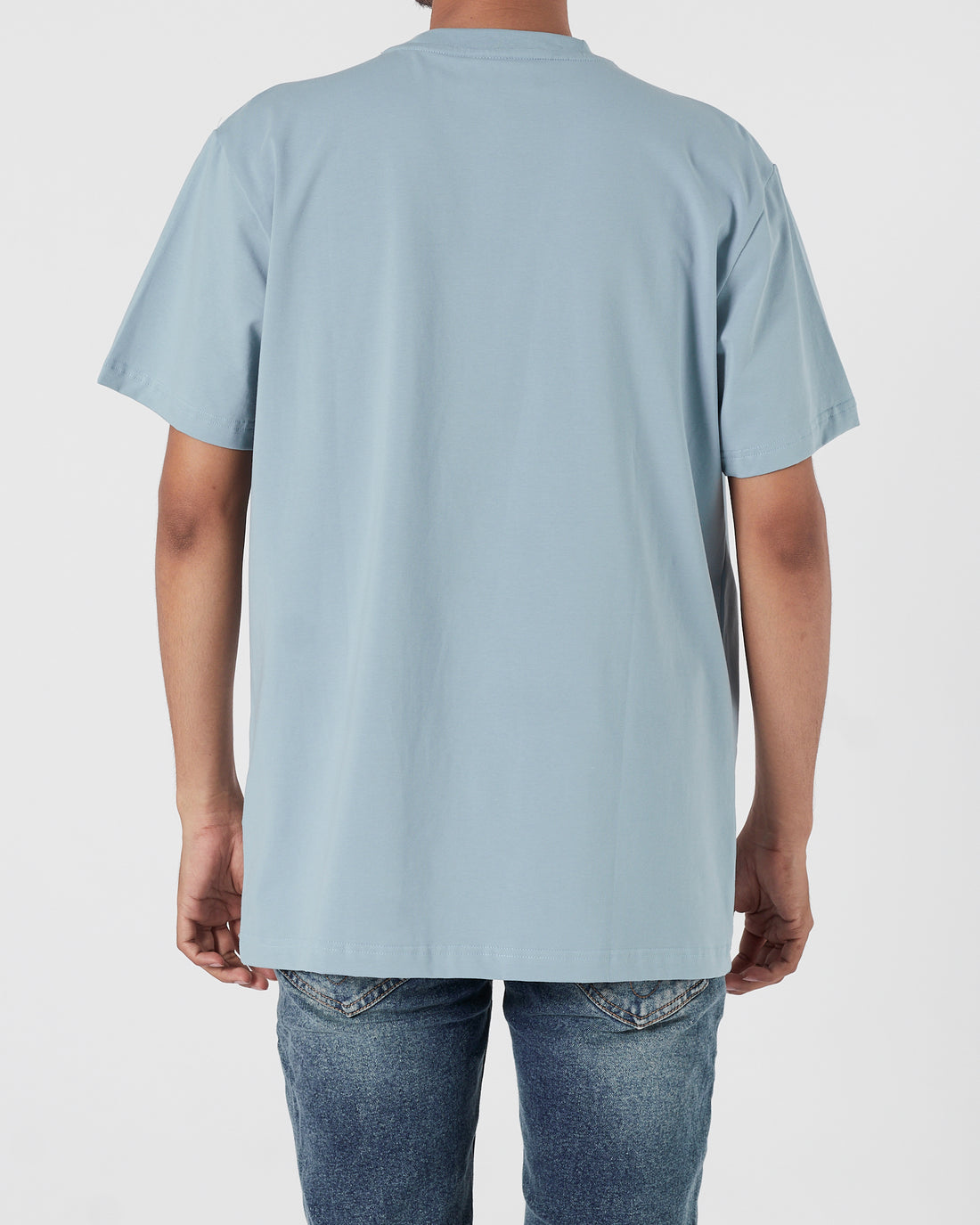 LAC Plain Color Men Light Blue T-Shirt 14.90