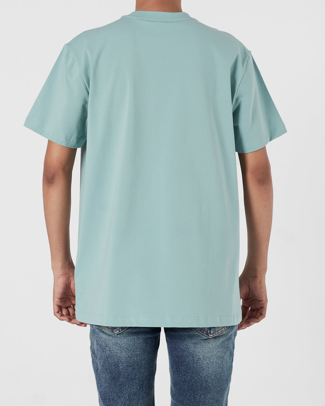 LAC Plain Color Men Light Green T-Shirt 14.90