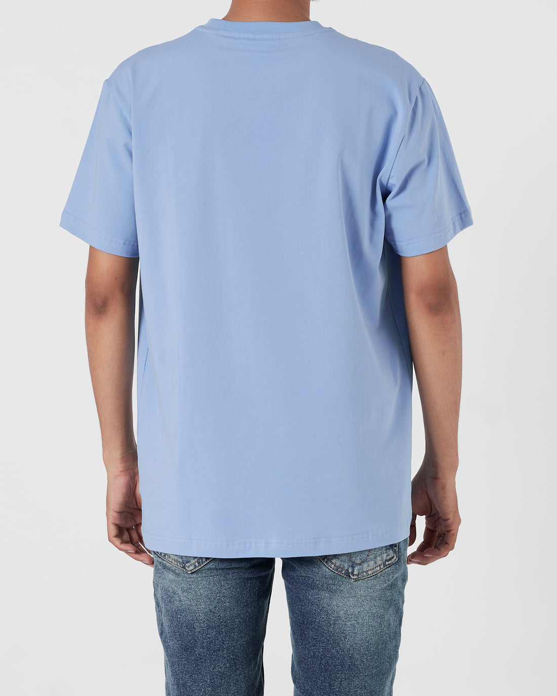 LAC Plain Color Men Light Blue T-Shirt 14.90