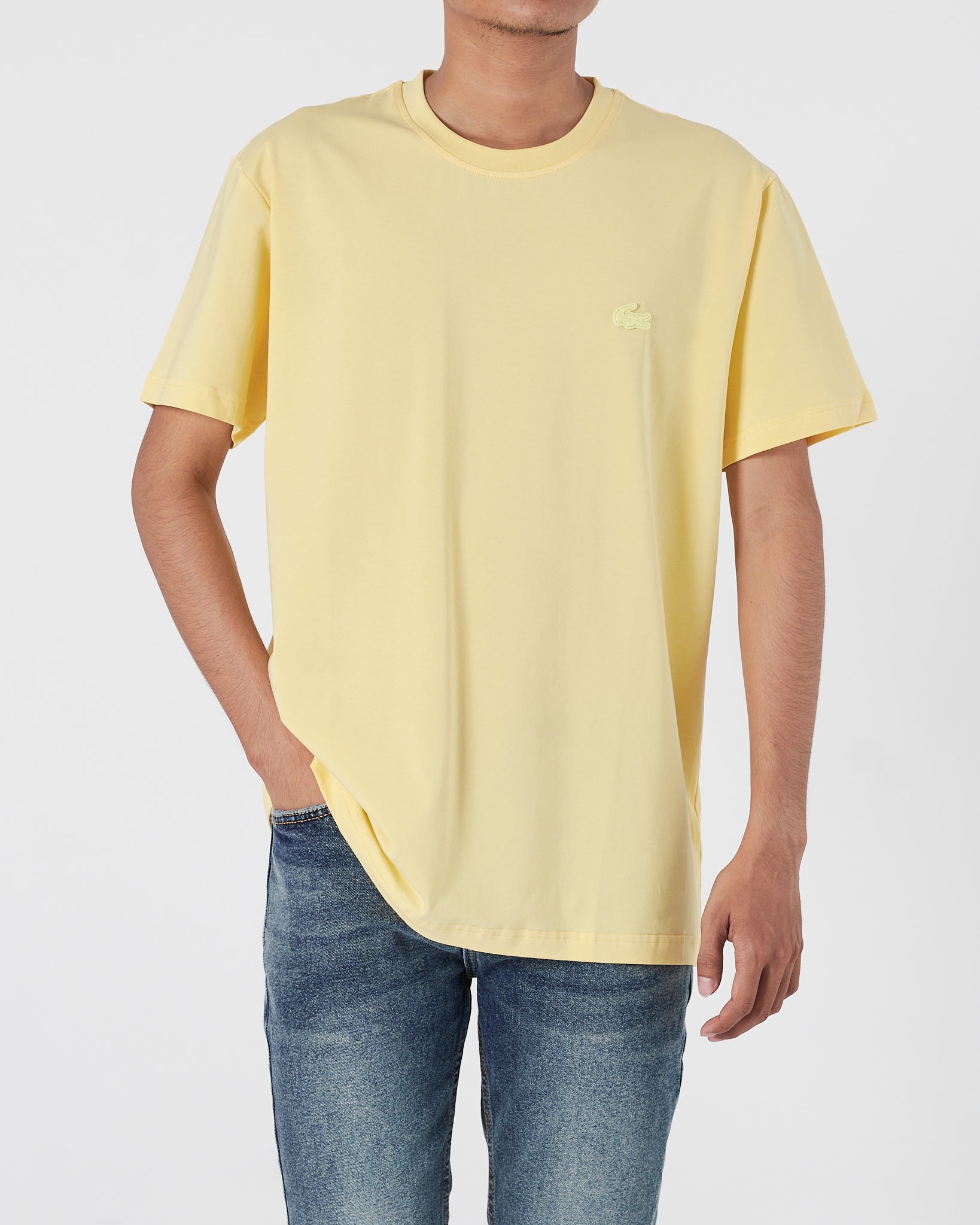 LAC  Plain Color Men Yellow T-Shirt 14.90