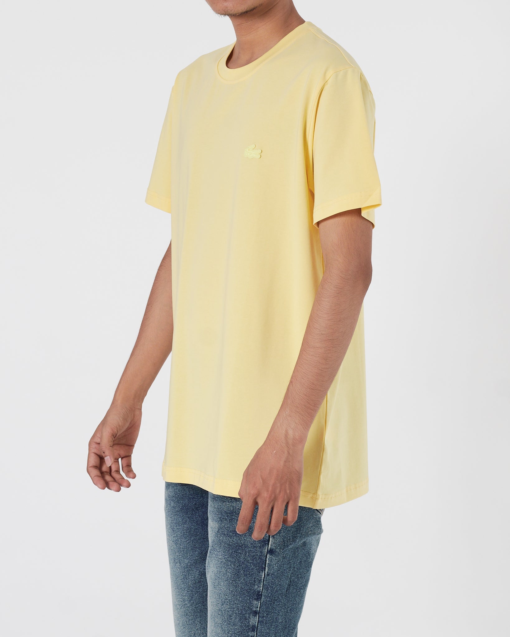 LAC  Plain Color Men Yellow T-Shirt 14.90