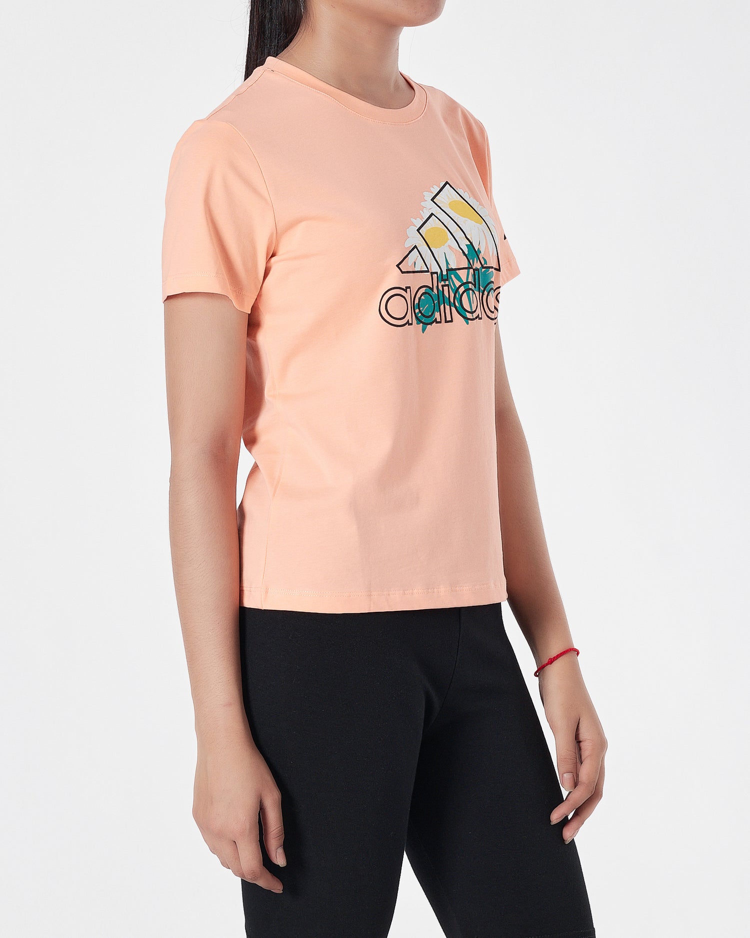 ADI Floral Logo Printed Lady Orange T-Shirt 14.50