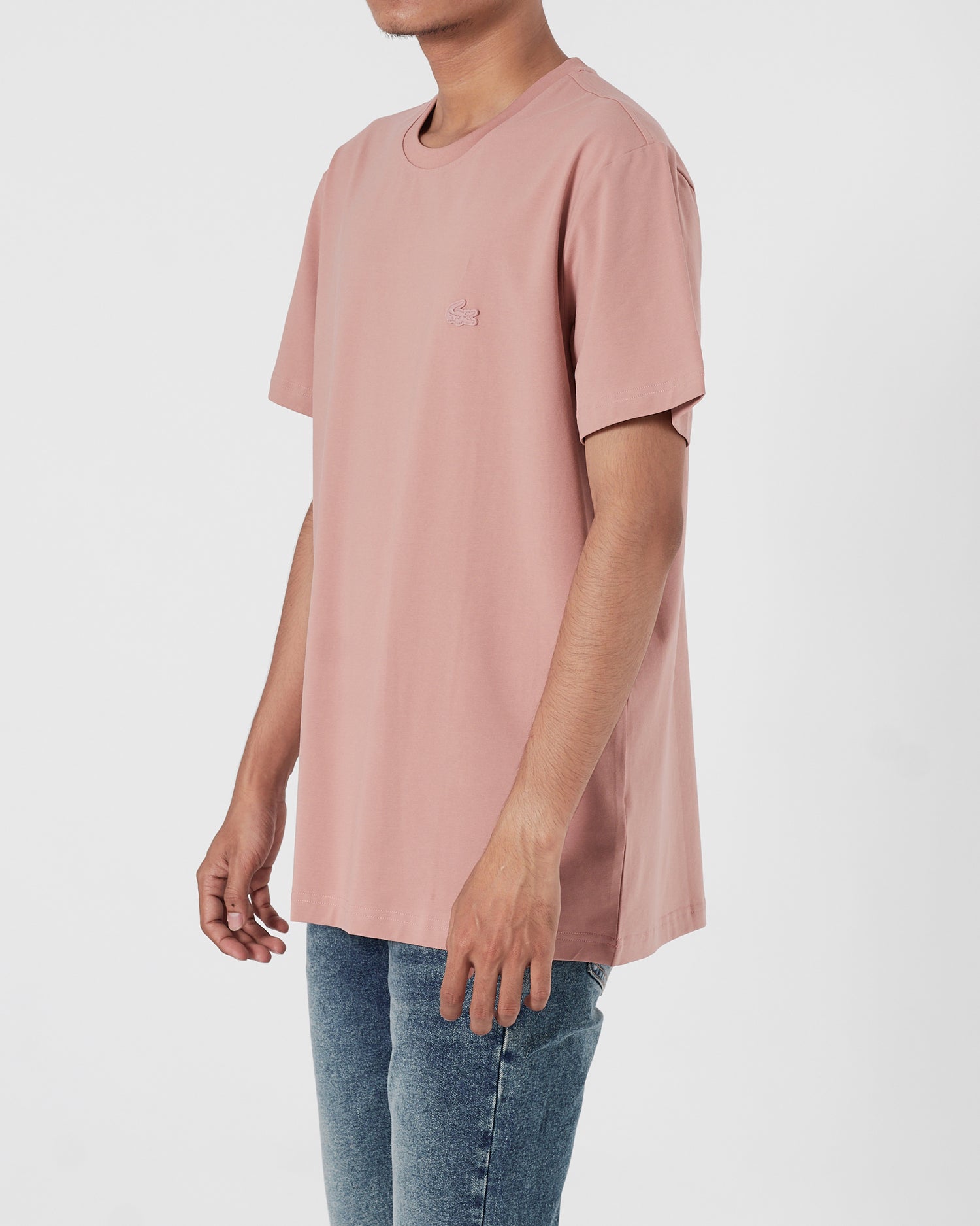 LAC  Plain Color Men Pink T-Shirt 14.90