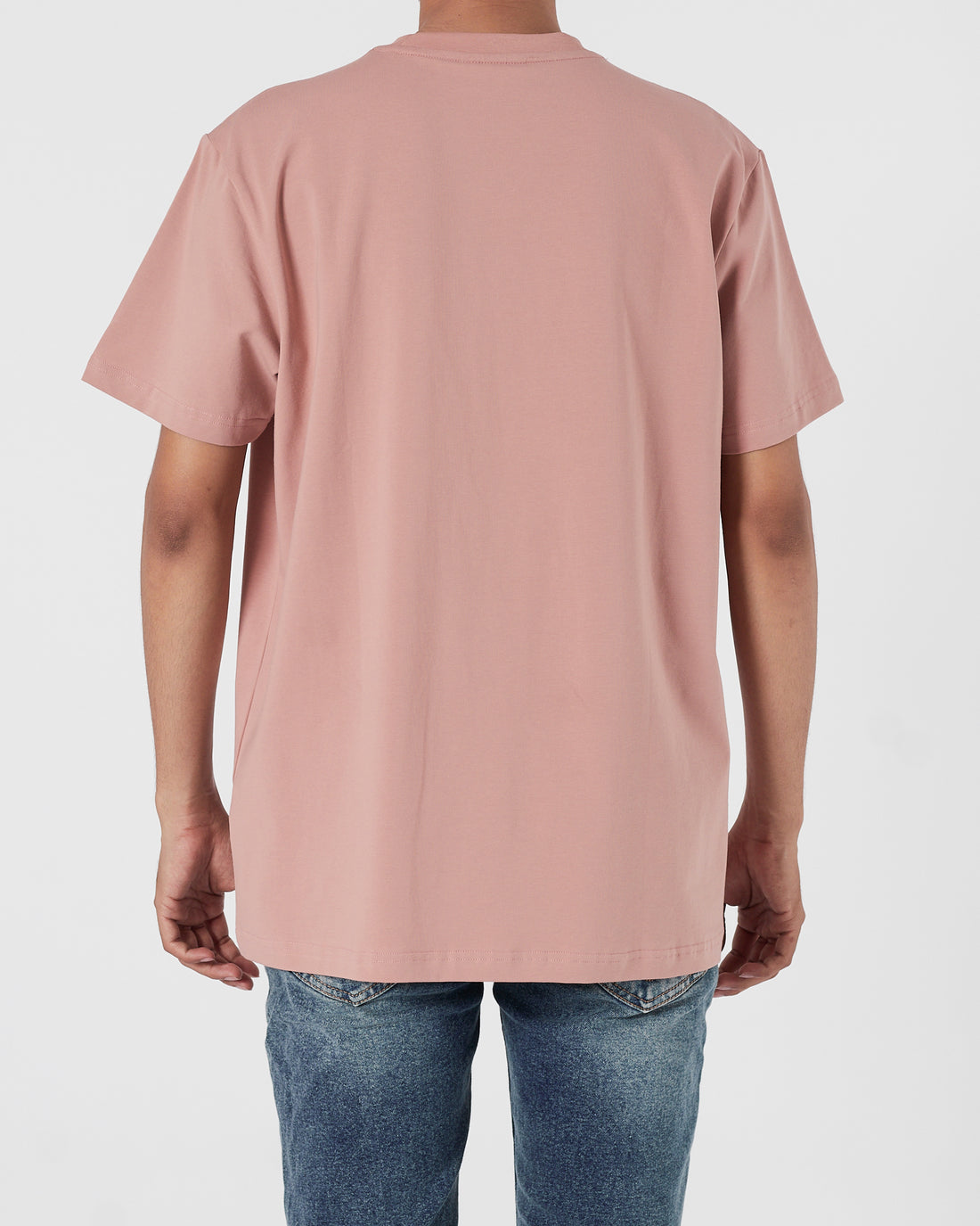 LAC  Plain Color Men Pink T-Shirt 14.90