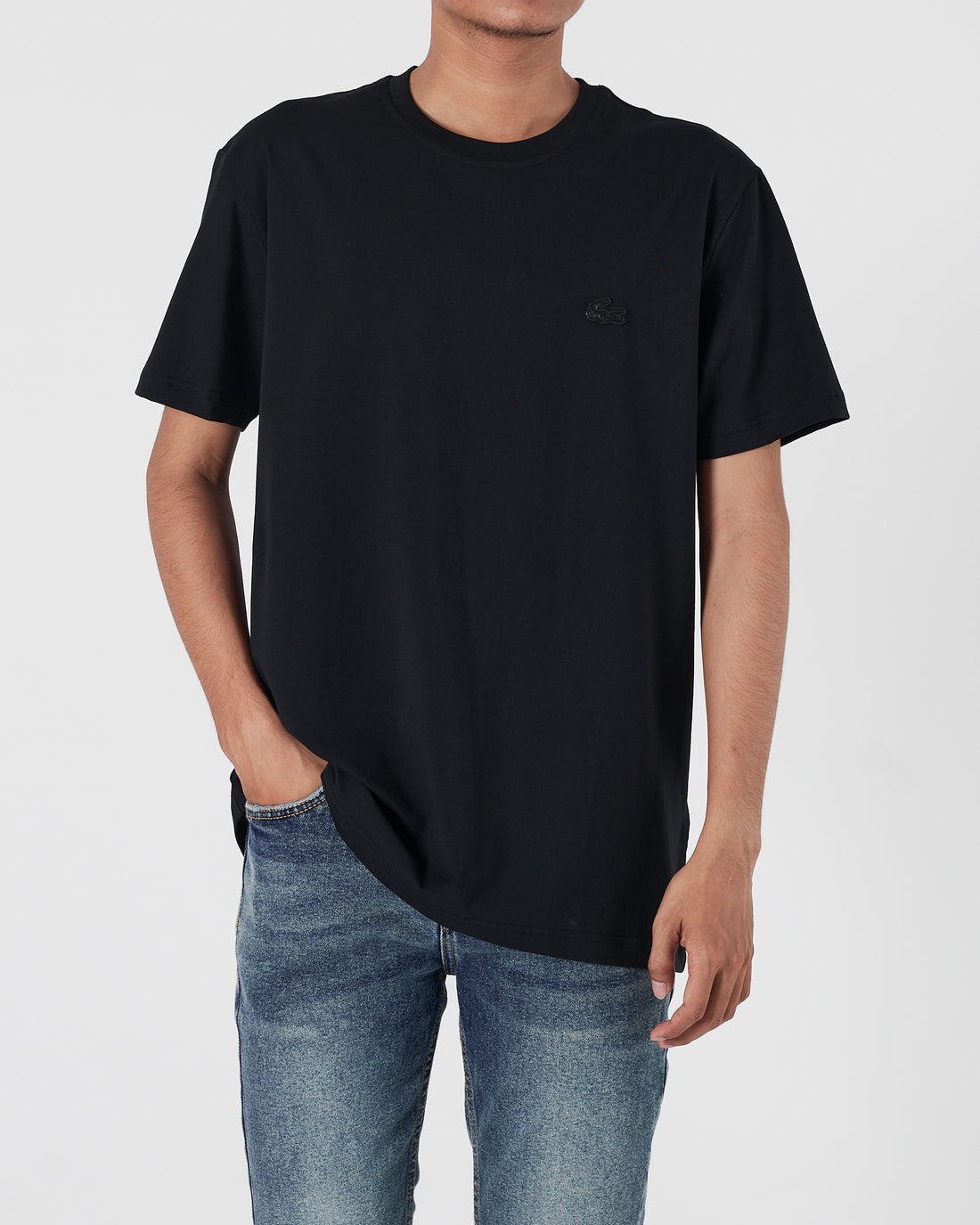 LAC Plain Color Men Black T-Shirt 14.90