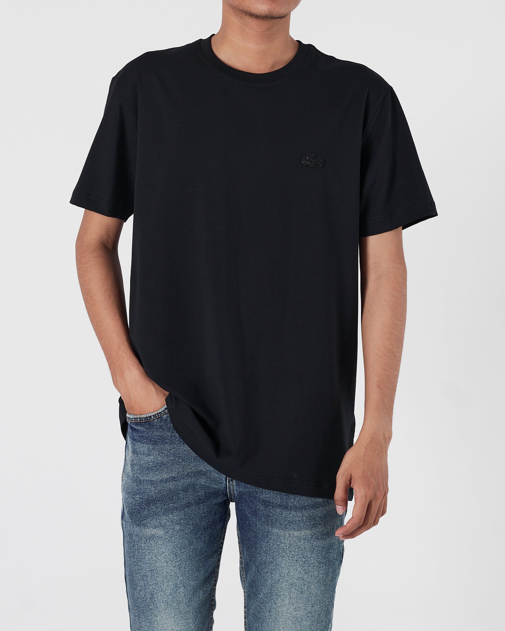 LAC Plain Color Men Black T-Shirt 14.90