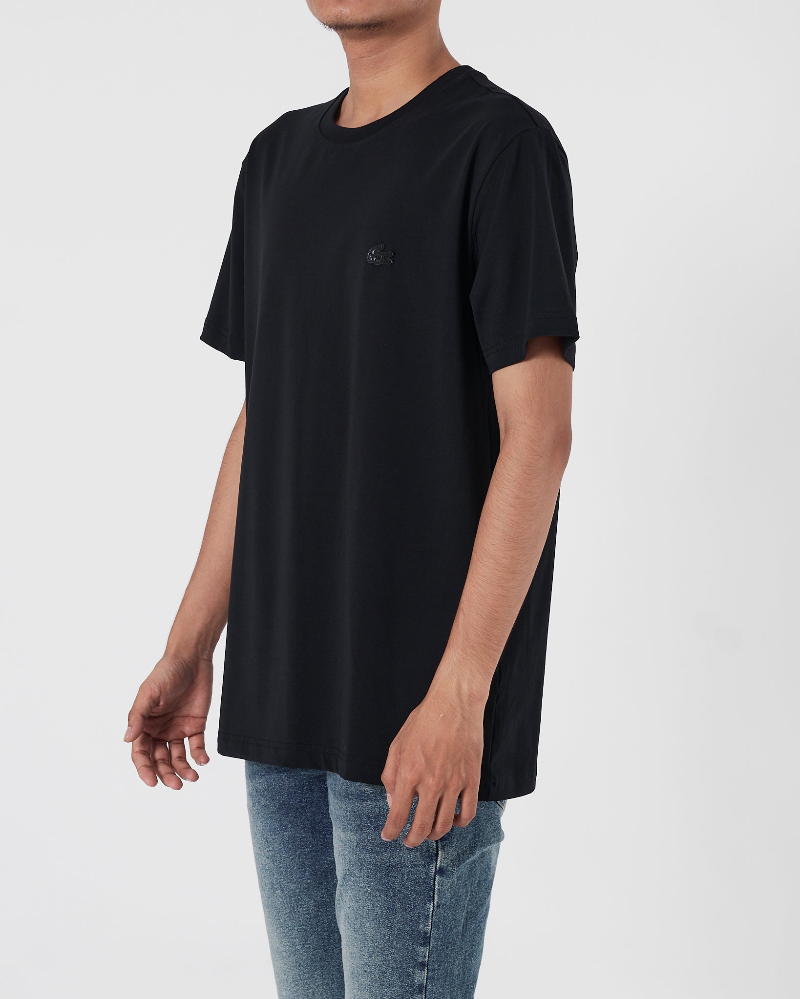 LAC Plain Color Men Black T-Shirt 14.90