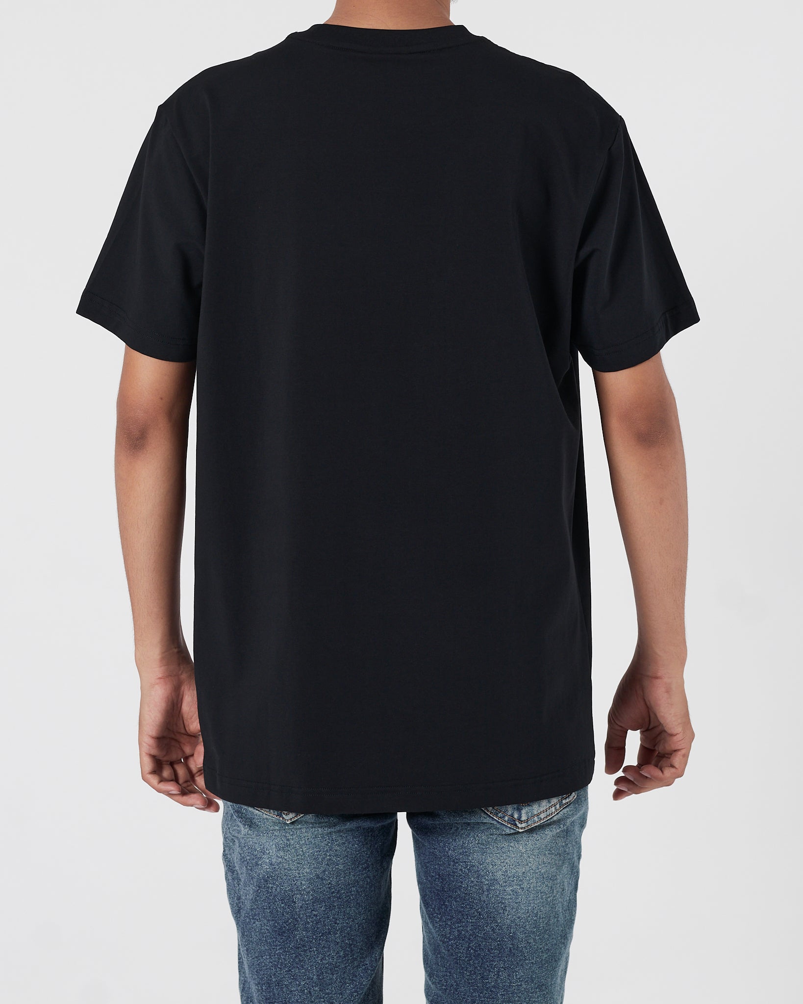 LAC Plain Color Men Black T-Shirt 14.90