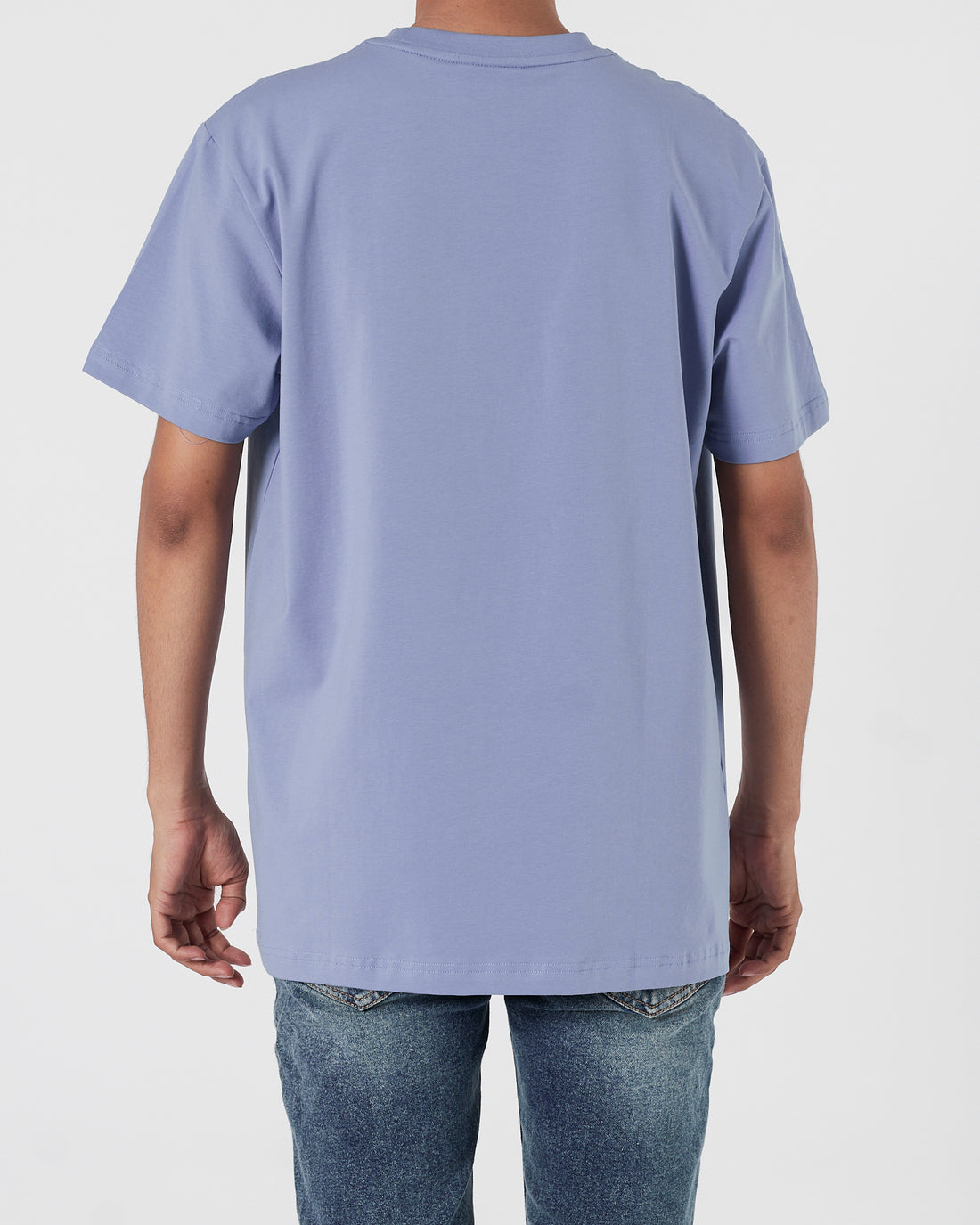 LAC Plain Color Men Light Purple T-Shirt 14.90