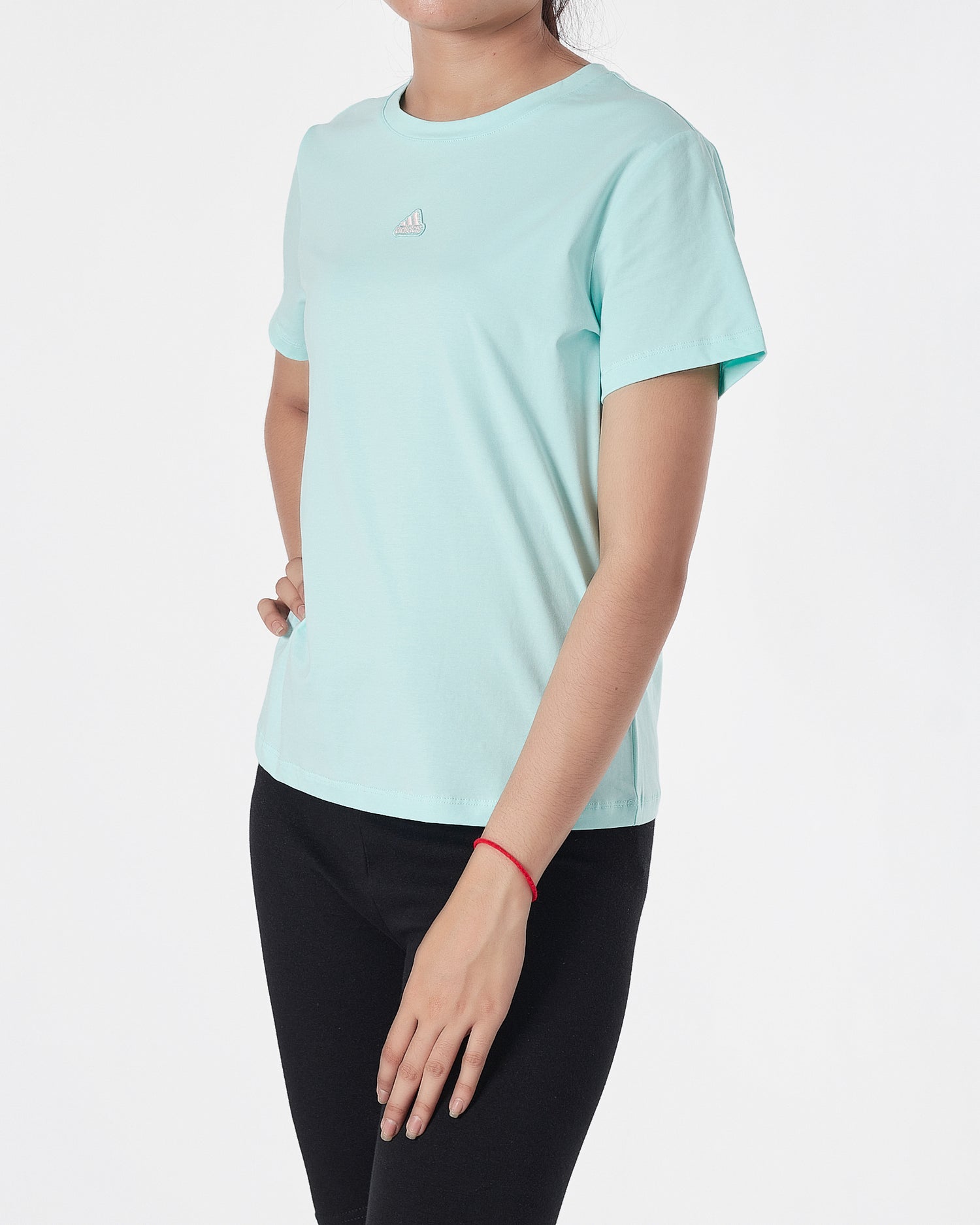 ADI Logo Embroidered Lady Light Blue T-Shirt 13.90