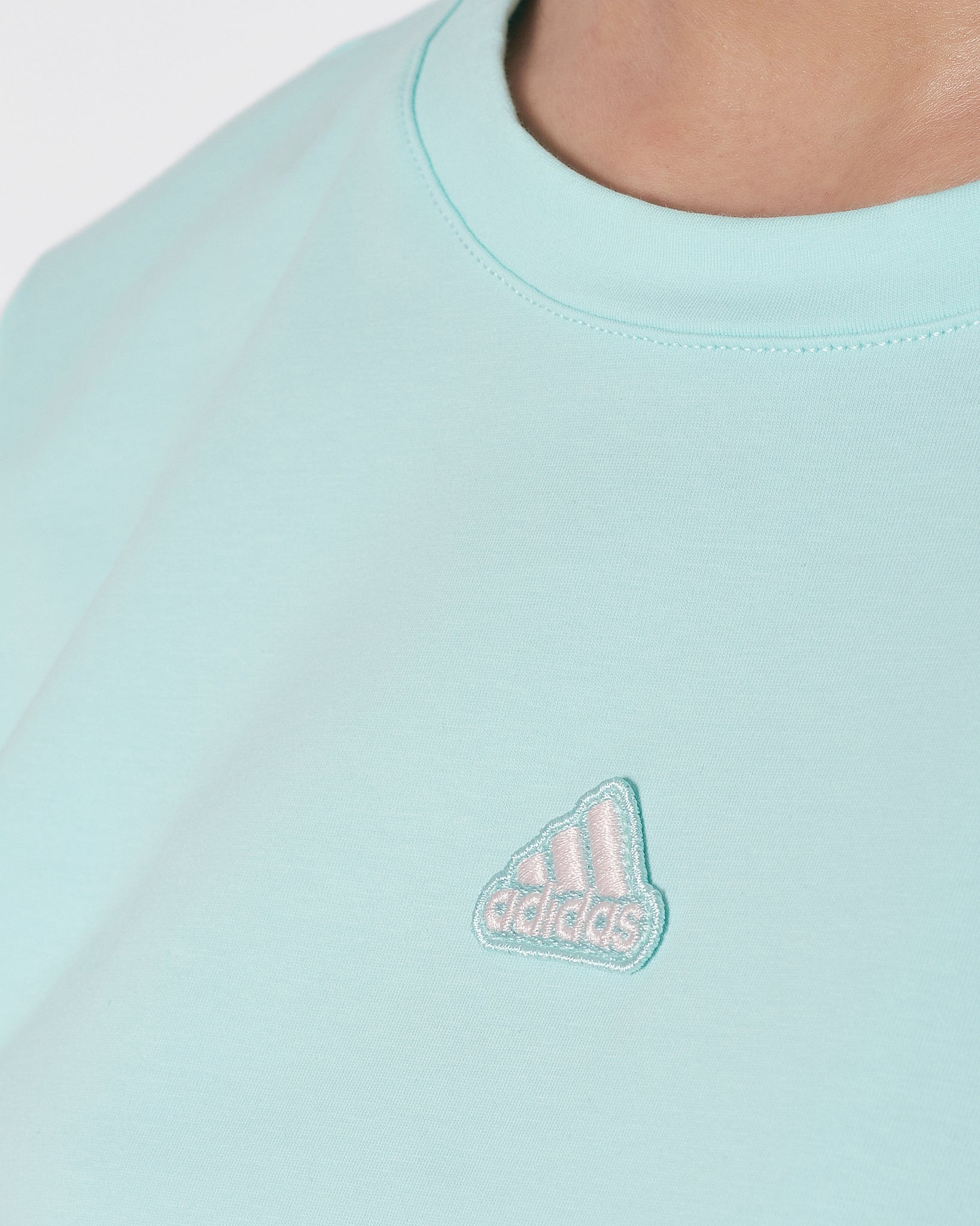 ADI Logo Embroidered Lady Light Blue T-Shirt 13.90