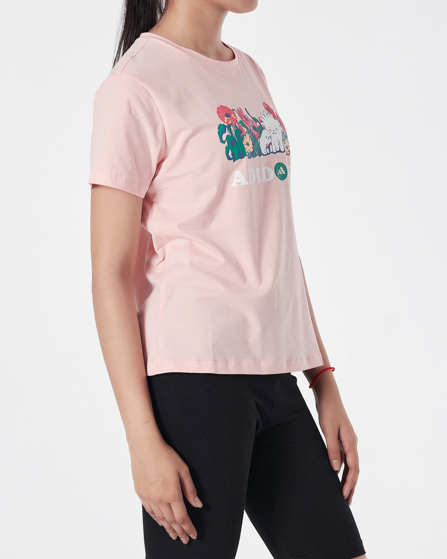 ADI Floral Logo Printed Lady Pink T-Shirt 14.50