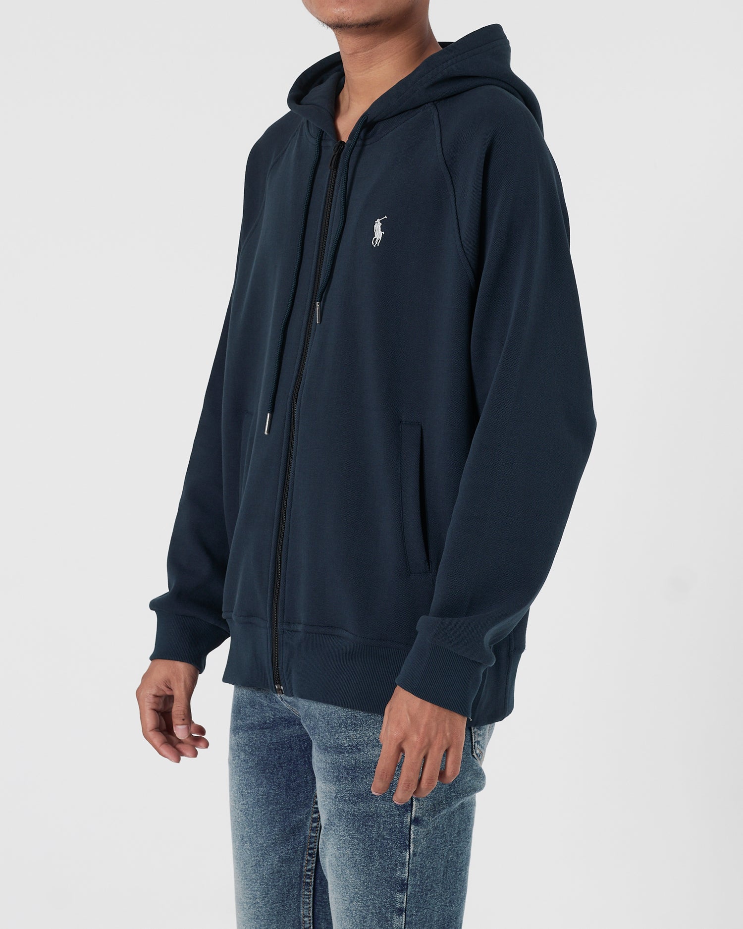 RL Plain Color Men Dark Blue Zipped Hoodie 28.90