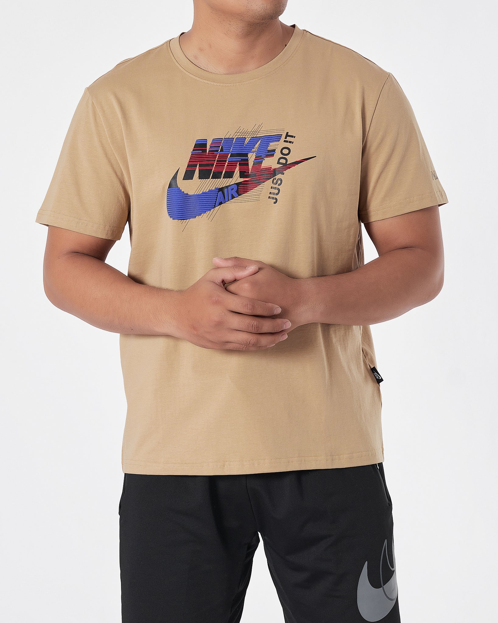 NIK Just Do It Logo Ptinted Men Cream T-Shirt 13.90