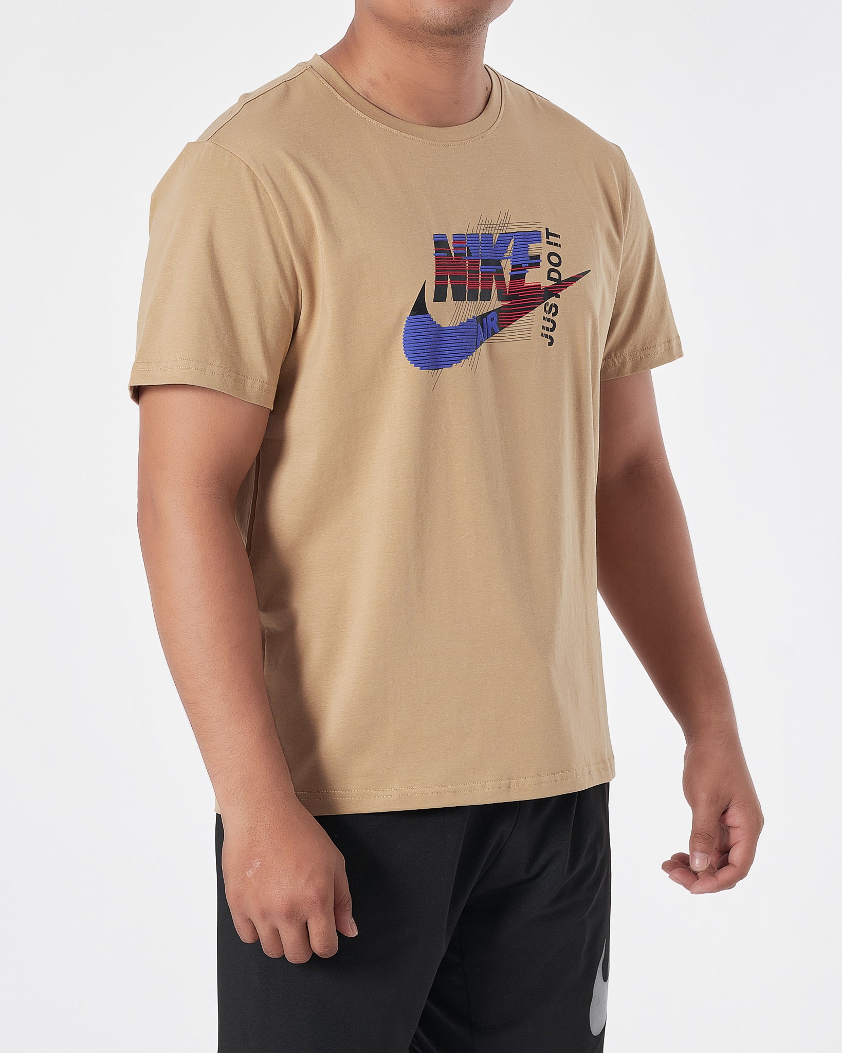 NIK Just Do It Logo Ptinted Men Cream T-Shirt 13.90