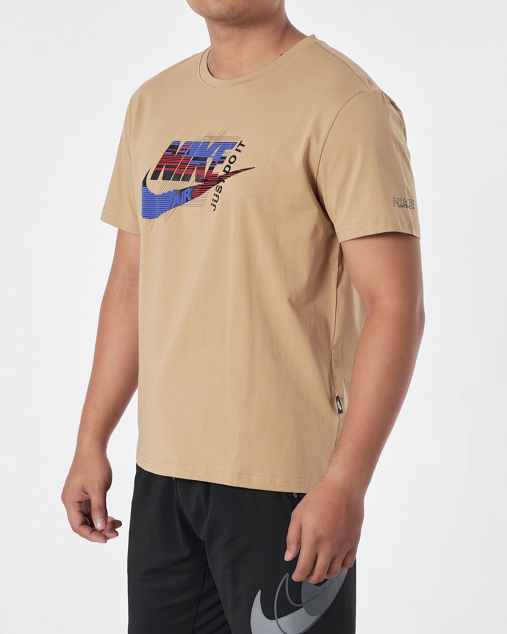 NIK Just Do It Logo Ptinted Men Cream T-Shirt 13.90